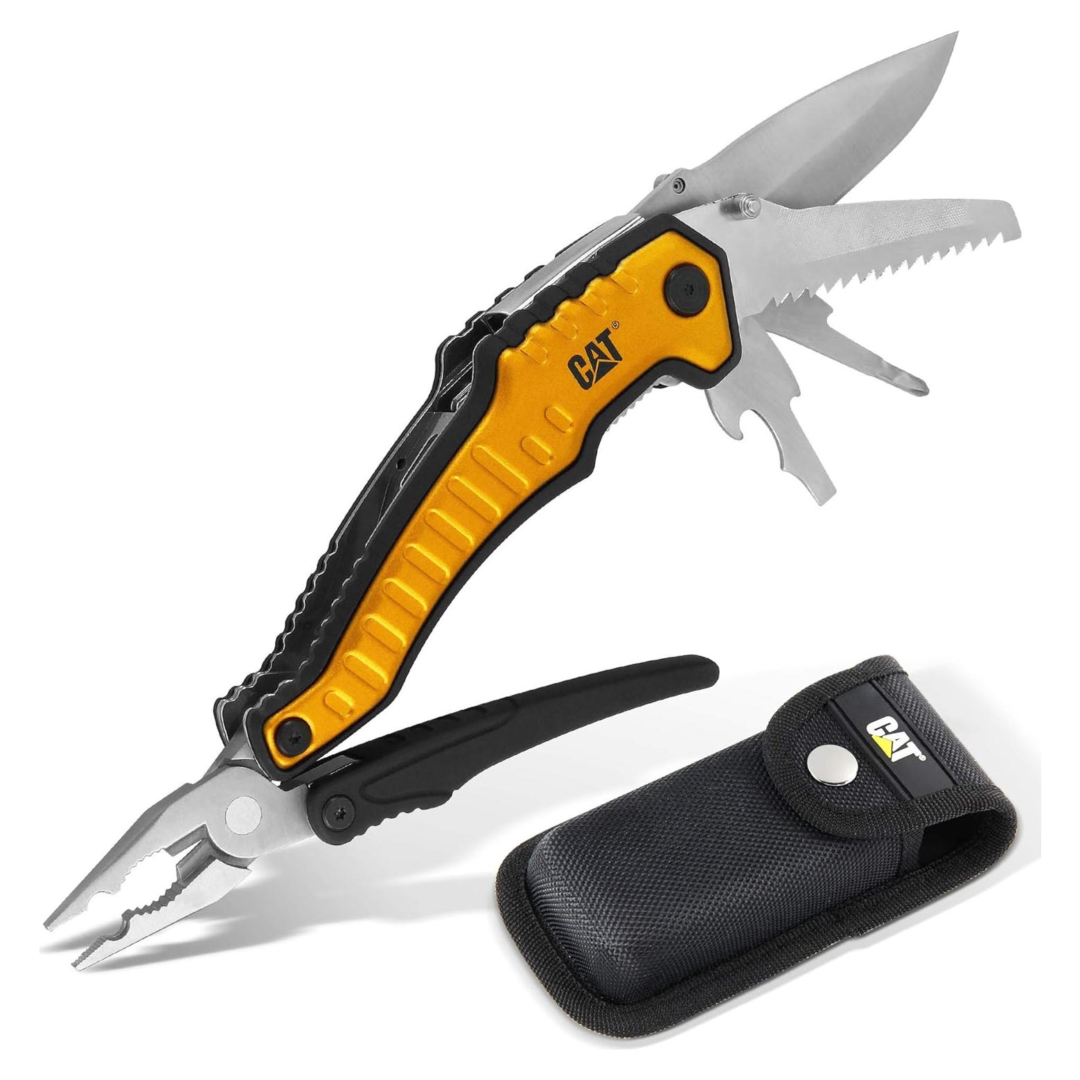 Herramienta Multifuncional Cat XL 9-en-1 con Funda - Amarillo
