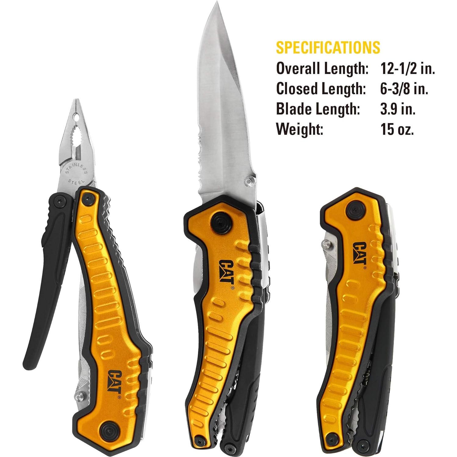 Herramienta Multifuncional Cat XL 9-en-1 con Funda - Amarillo