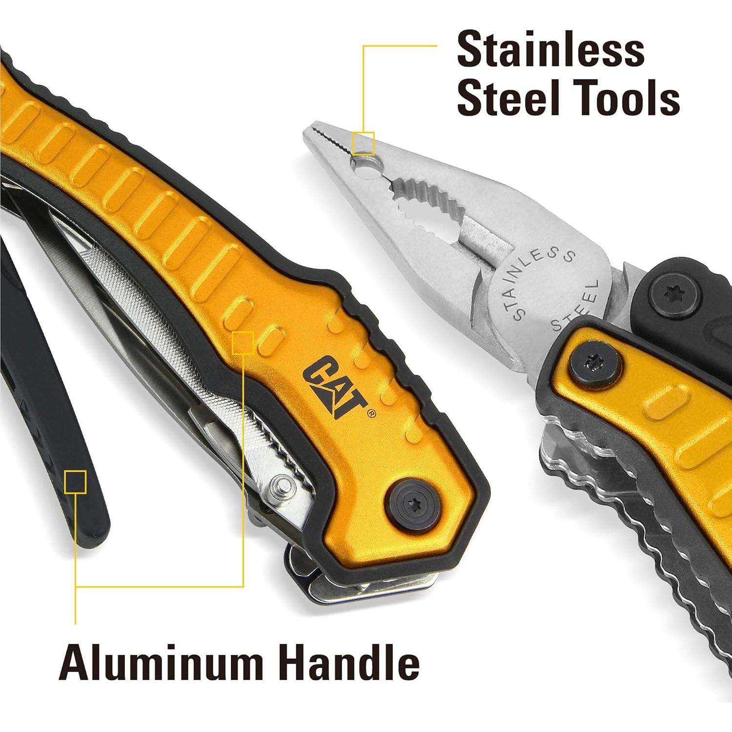 Herramienta Multifuncional Cat XL 9-en-1 con Funda - Amarillo