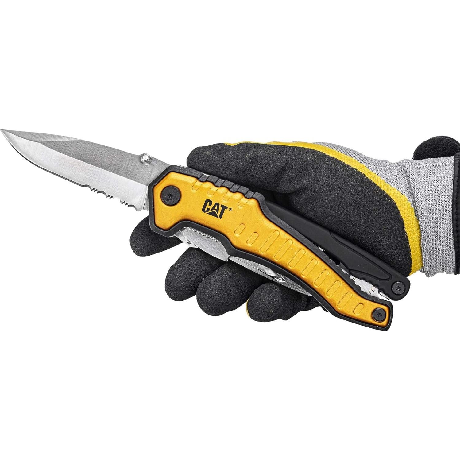 Herramienta Multifuncional Cat XL 9-en-1 con Funda - Amarillo