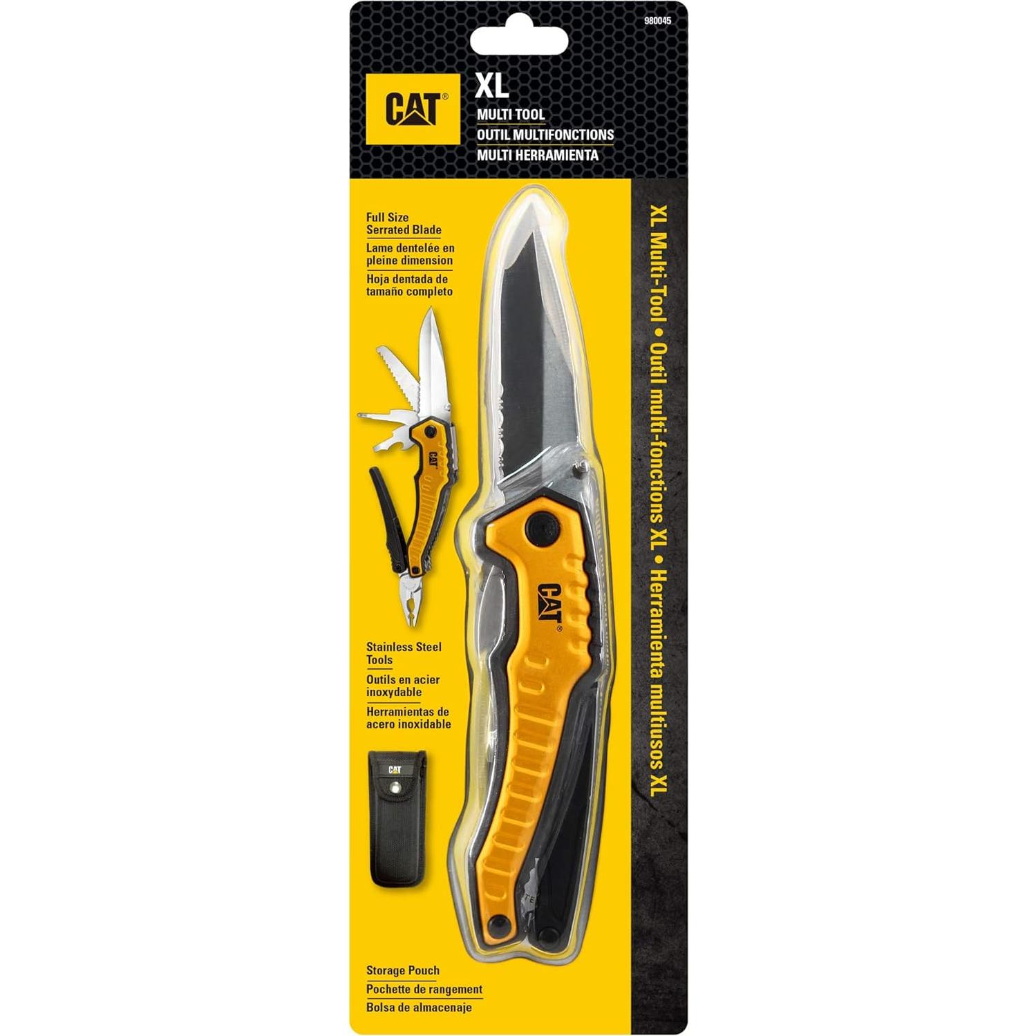 Herramienta Multifuncional Cat XL 9-en-1 con Funda - Amarillo