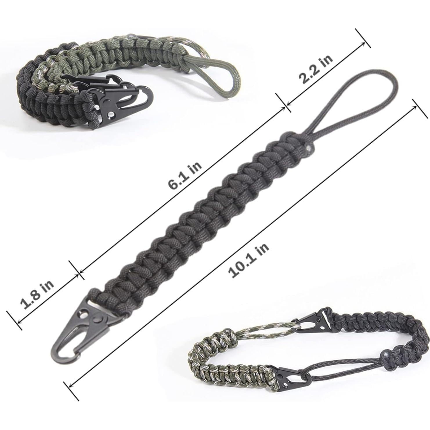 Llavero Paracord Táctico YUNLOVXEE - Pack 3 Piezas 26cm