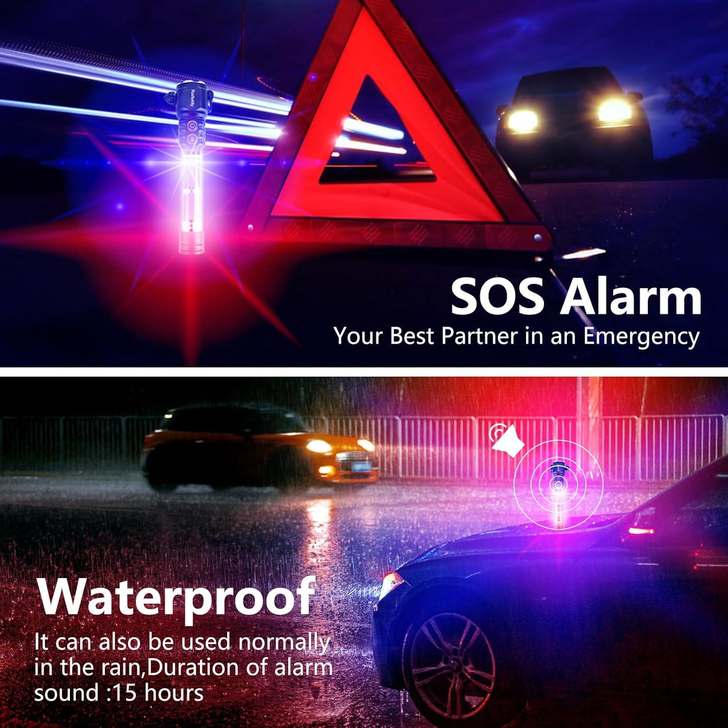 Linterna LED Multifuncional Rasfsxkity con Cortador y Rompedor