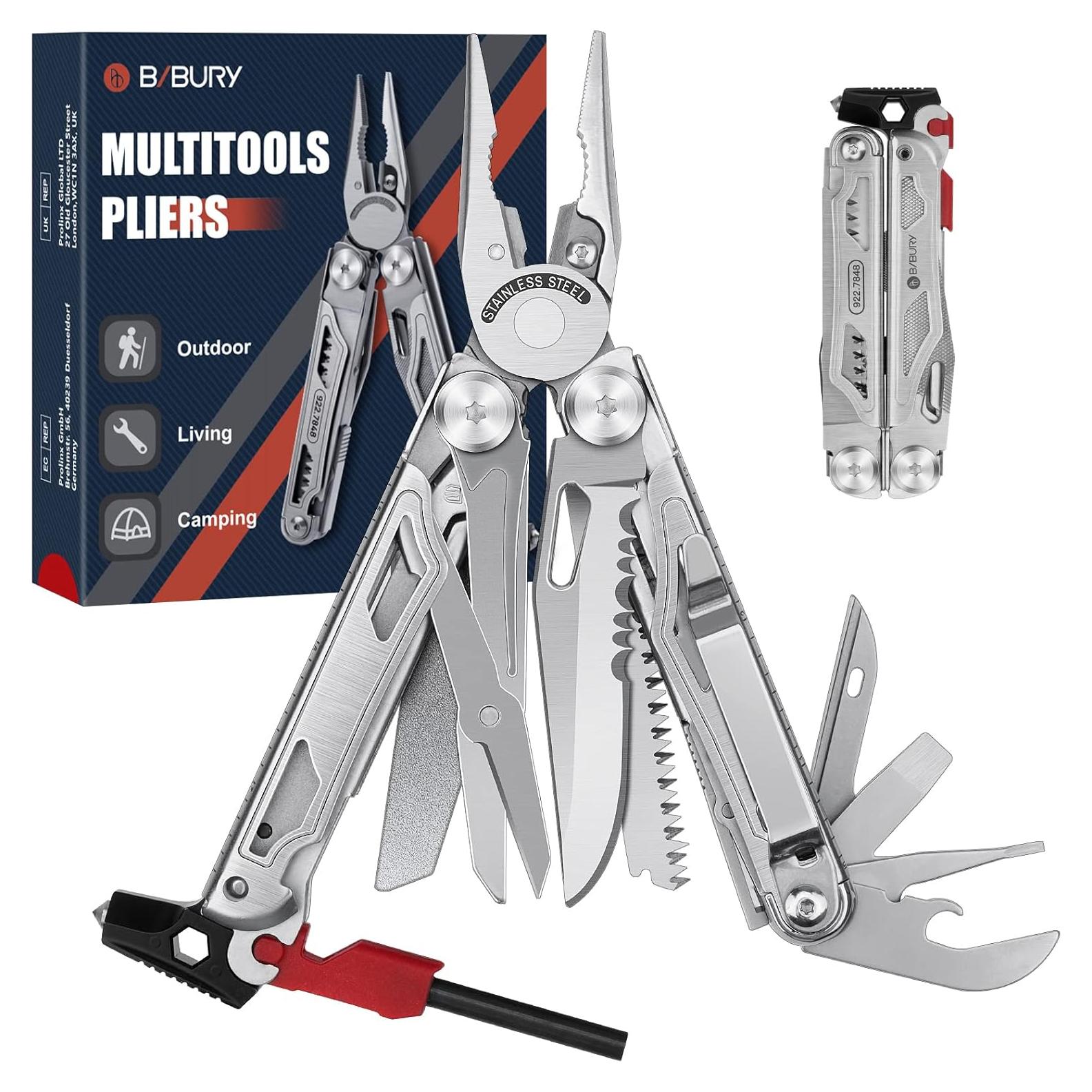 Multiherramienta Plegable BIBURY BI2038B 22-en-1 Acero Inoxidable