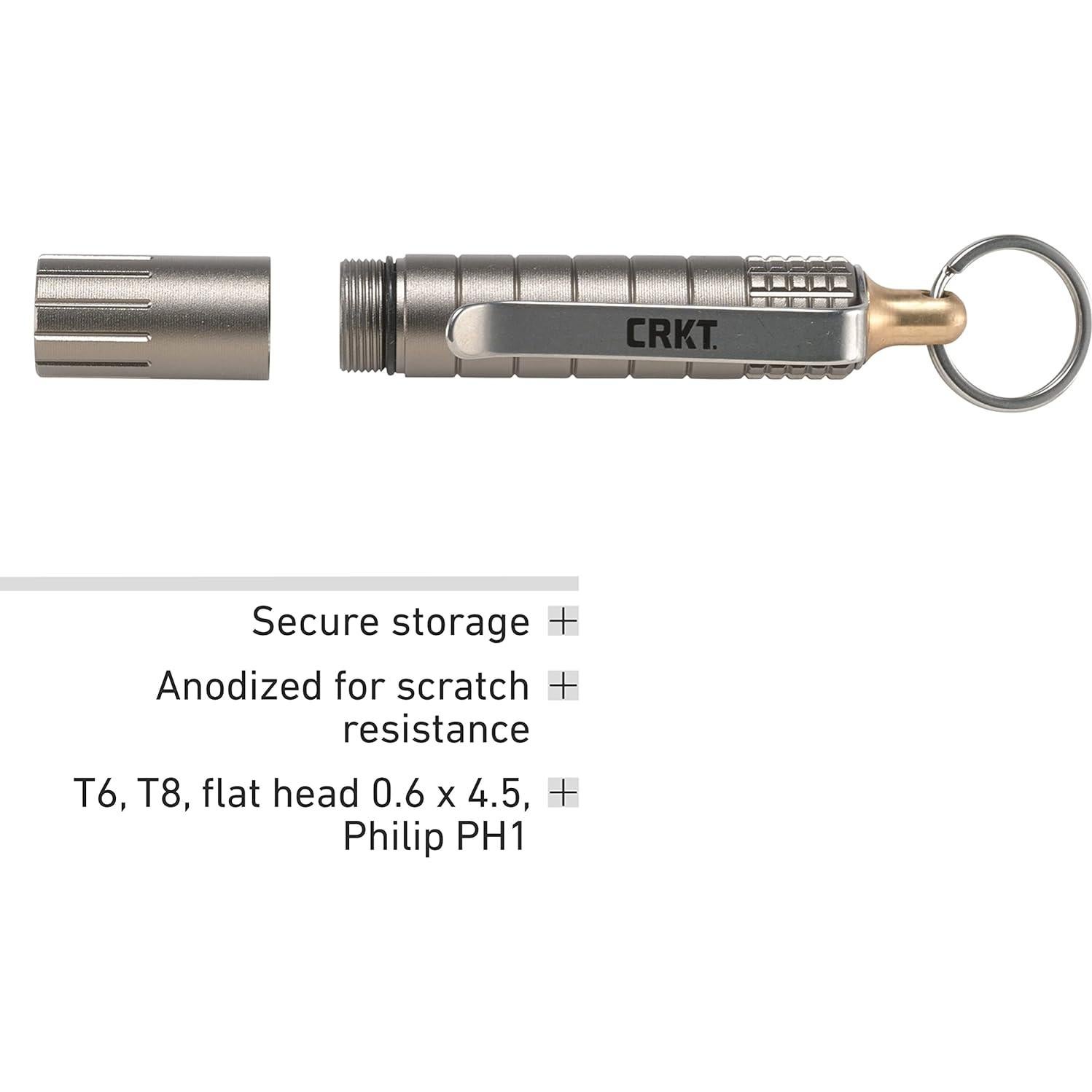 Herramienta Pocket Driver Stash CRKT 9912 - Aluminio, 4 Puntas