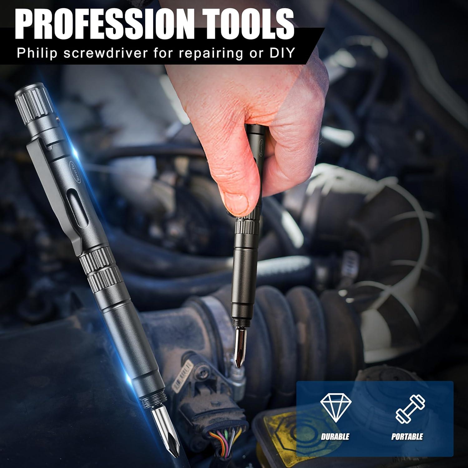 Bolígrafo Multiherramienta RoverTac 5-en-1 con Luz LED y Rompevidrios