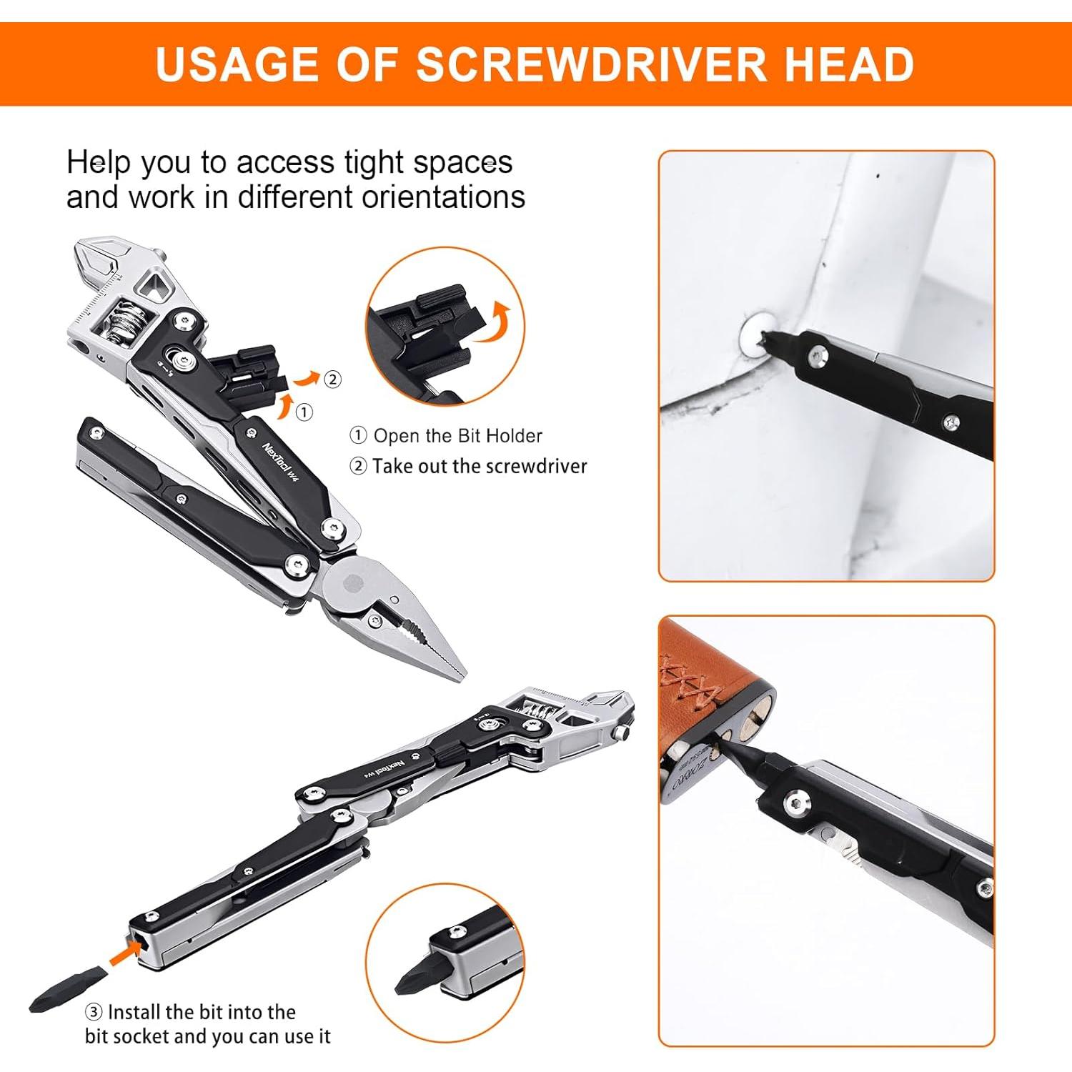 Multiherramienta NexTool W4 11-en-1 Plegable con Pinzas y Cuchillo