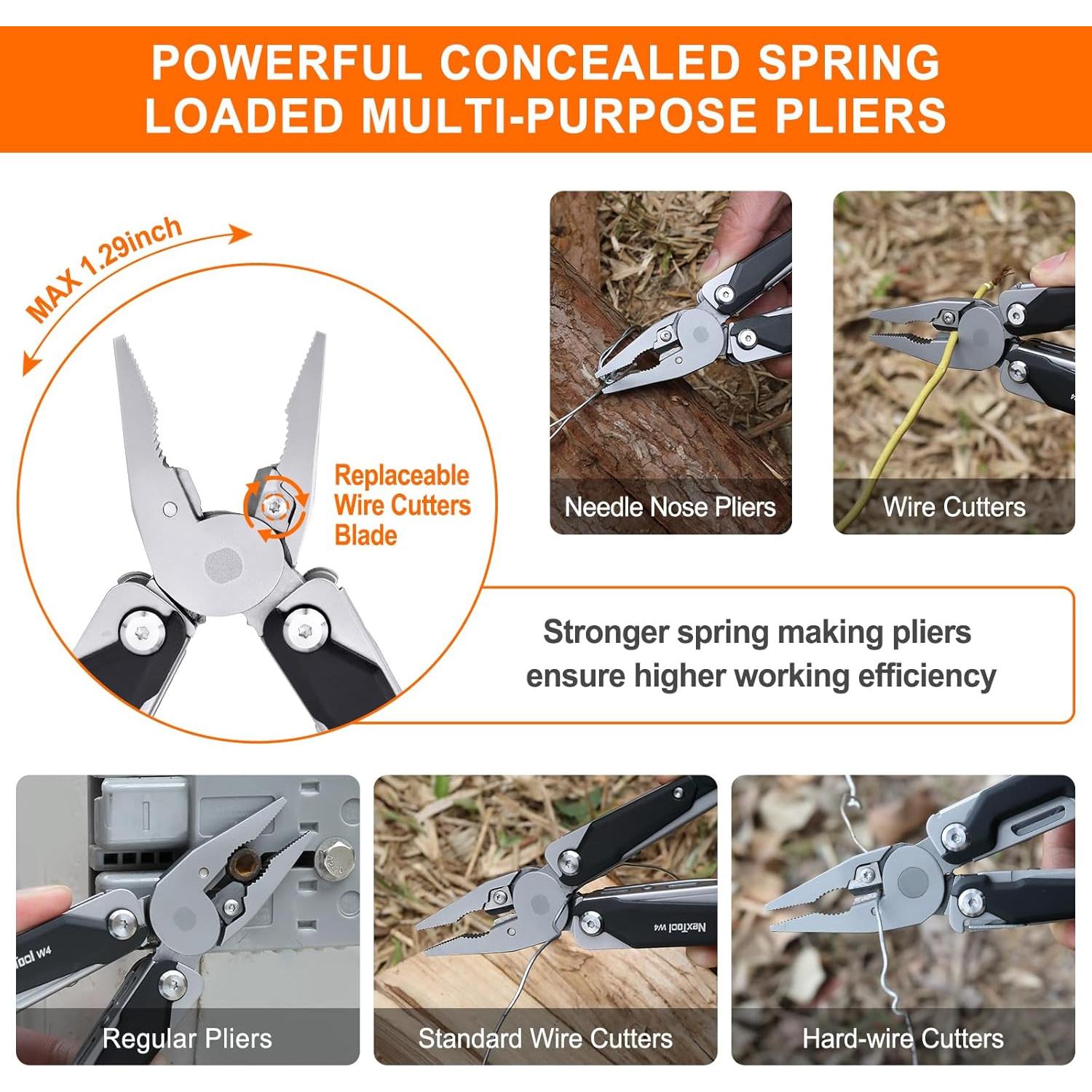 Multiherramienta NexTool W4 11-en-1 Plegable con Pinzas y Cuchillo