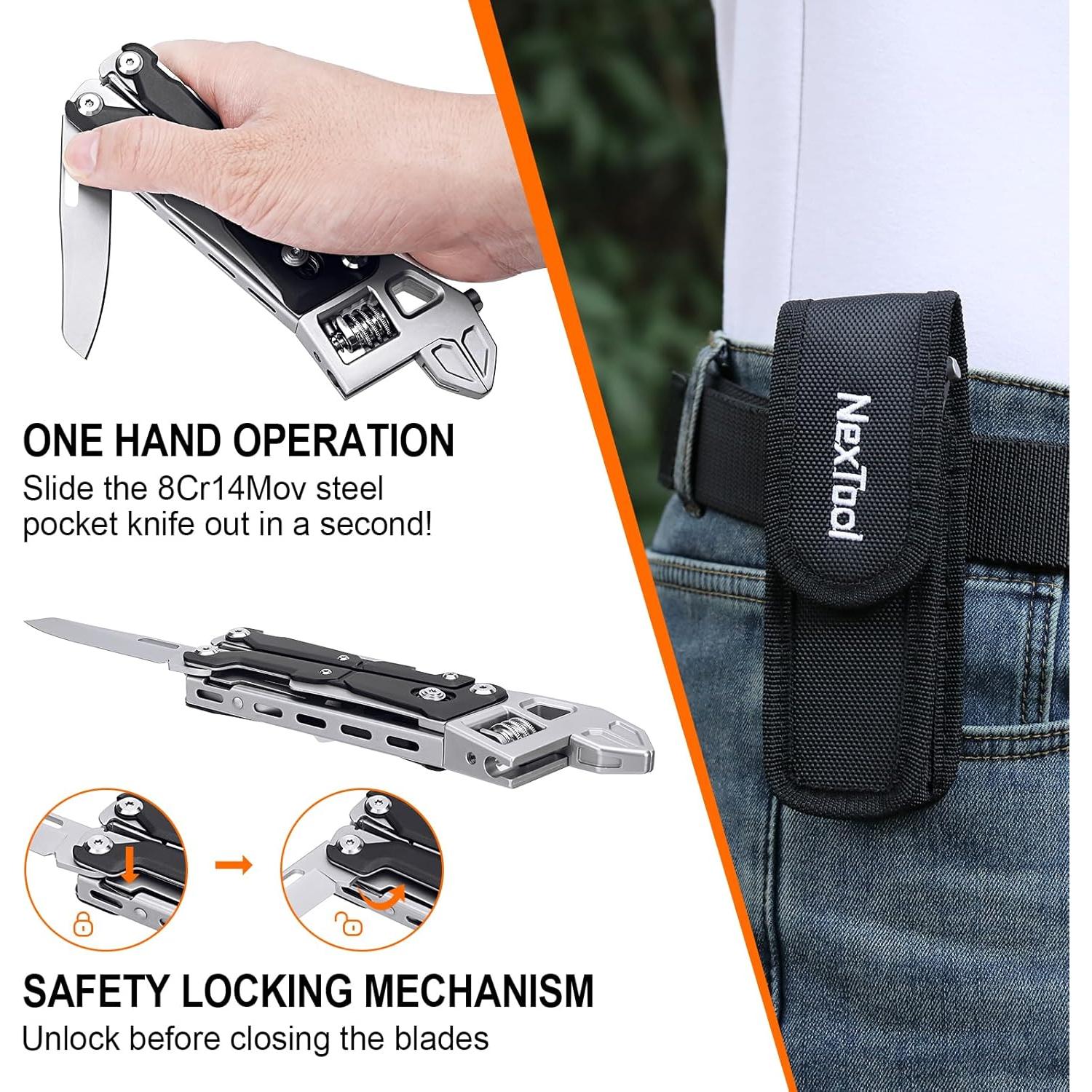 Multiherramienta NexTool W4 11-en-1 Plegable con Pinzas y Cuchillo