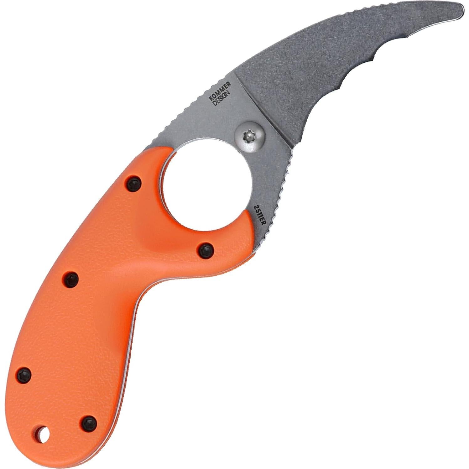 Cuchillo de Rescate CRKT Bear Claw AUS 8 Mango Naranja
