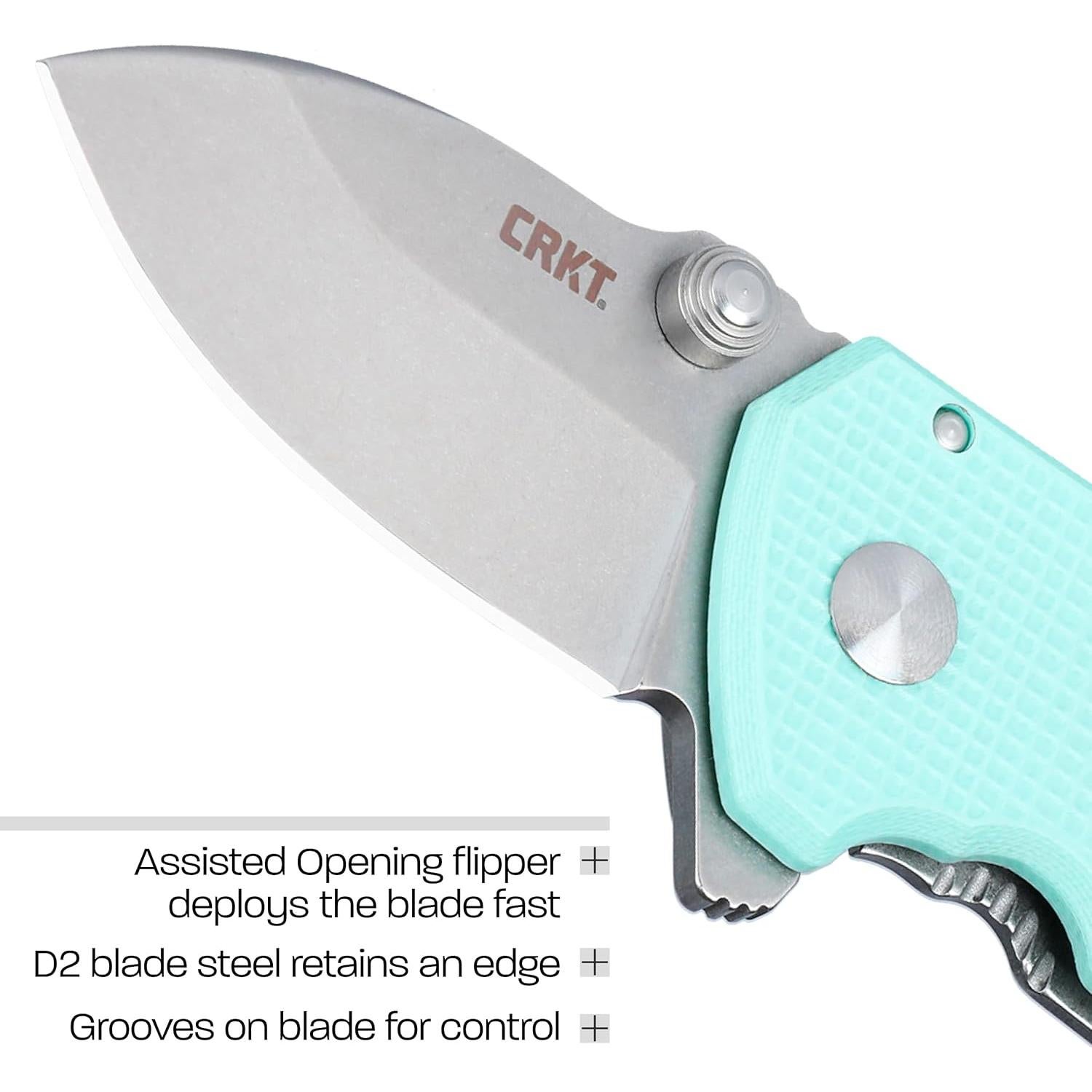 Cuchillo Plegable Asistido CRKT Squid Compact D2 11.81cm Azul