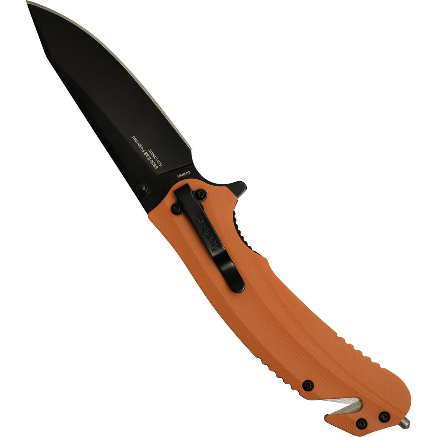 Cuchillo Plegable Kershaw Barricade 8.9 cm Naranja Rescate