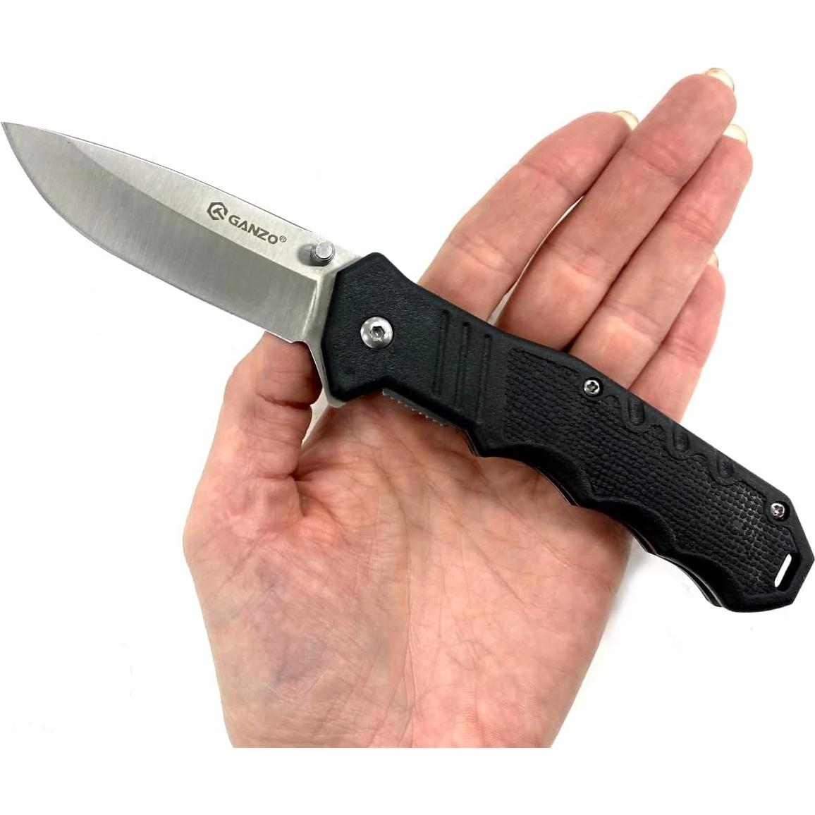 G616 Folding Pocket Knife, 3.11" Razor Sharp 440C Steel Blade ABS-plastic Handle with Clip Outdoor Foldable Pocket Knife Hunting Fishing Hiking Best Gift for Men (Black)