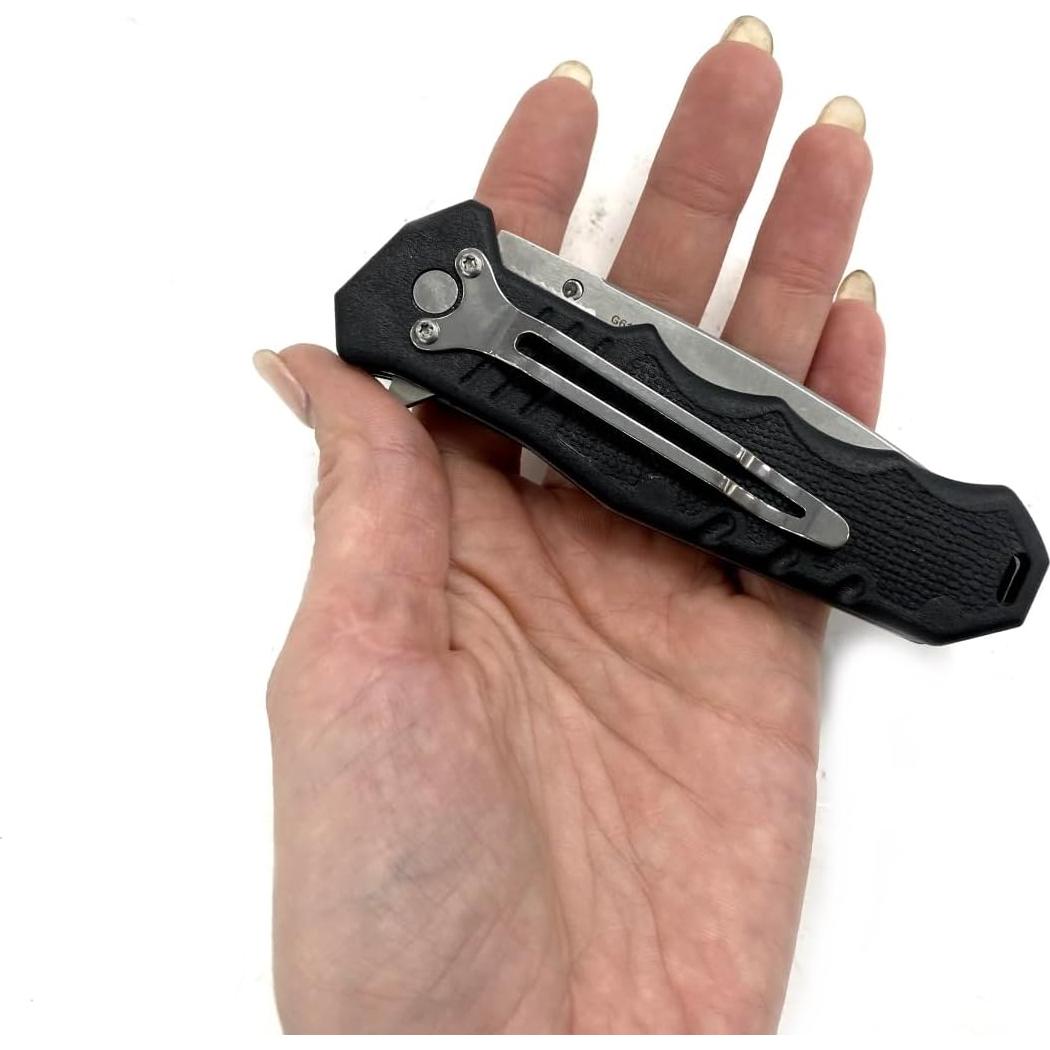 G616 Folding Pocket Knife, 3.11" Razor Sharp 440C Steel Blade ABS-plastic Handle with Clip Outdoor Foldable Pocket Knife Hunting Fishing Hiking Best Gift for Men (Black)
