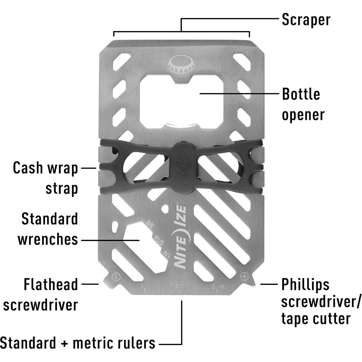 Cartera Multi Herramienta Nite Ize 7-en-1 Acero Inoxidable
