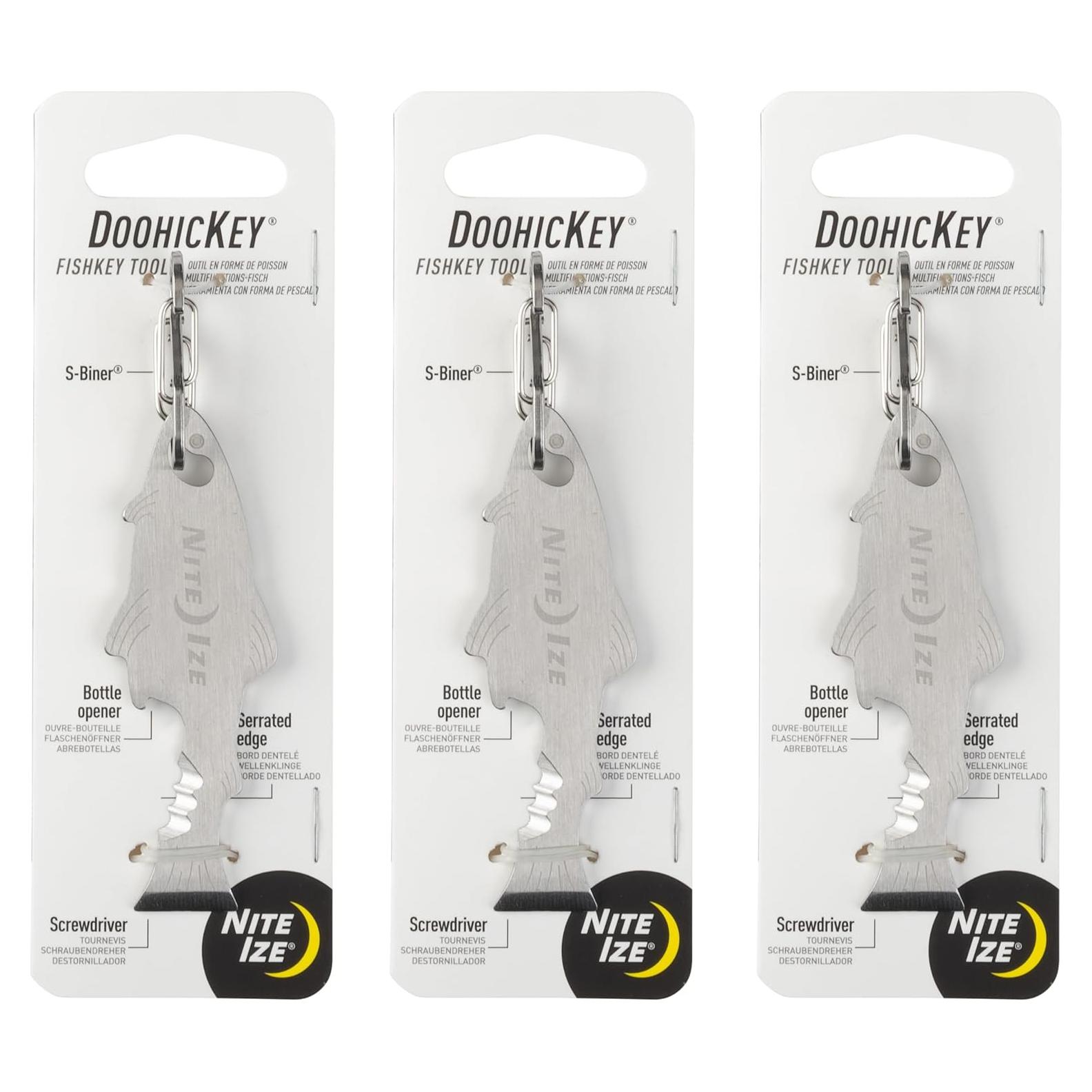Nite Ize DoohicKey FishKey Multiherramienta de Llaveros - 3 Piezas