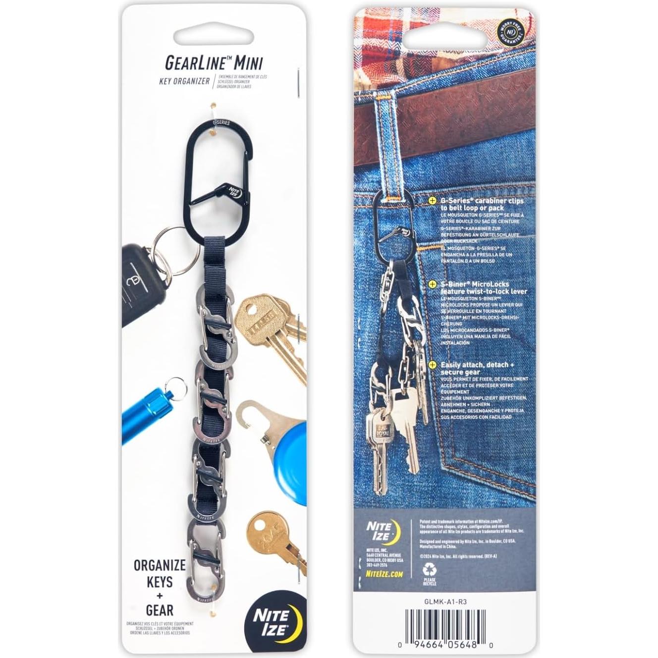 Organizador de Llaves Nite Ize Mini GearLine - 4 S-Biner