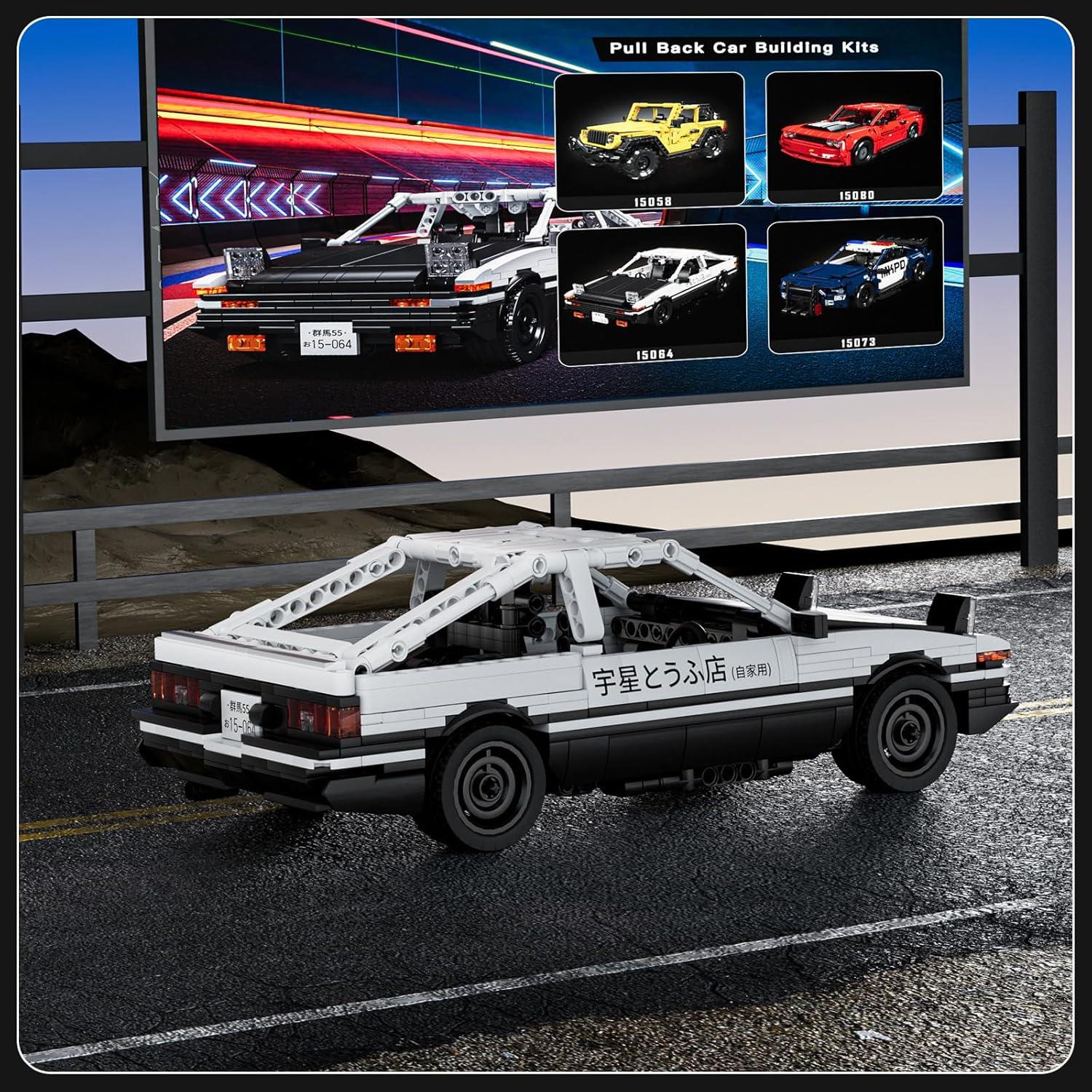 Race Car Model Kit, Pull Back Racing Vehicle Cars Model Building Sets, Collectible Speed Champion Car Toys Building Blocks for Adults and Kids 8+