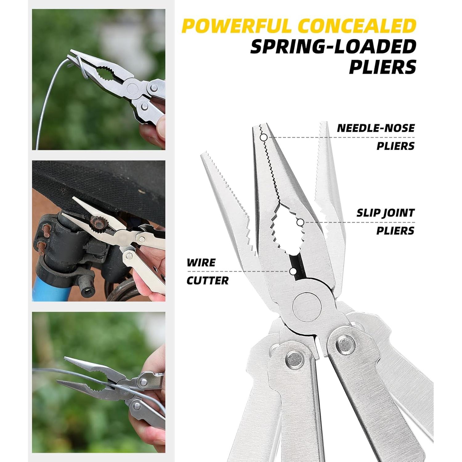 Multi-Herramienta DOWELL 21-en-1, Alicates de Punta de Aguja