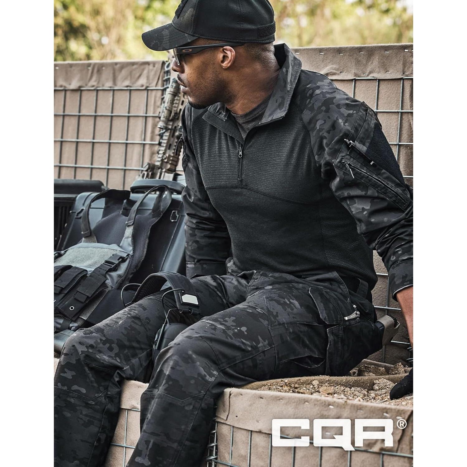 Pantalones Tácticos CQR Hombre Ripstop Resistente Agua 40W x 34L