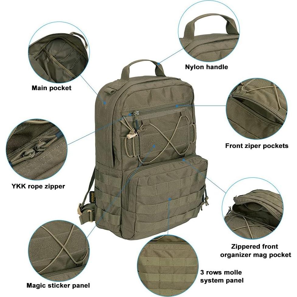 Mochila de Hidratación EXCELENTE ELITE SPANKER 3L Verde Ranger