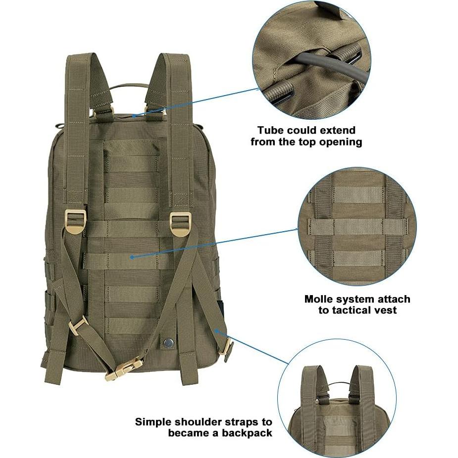 Mochila de Hidratación EXCELENTE ELITE SPANKER 3L Verde Ranger