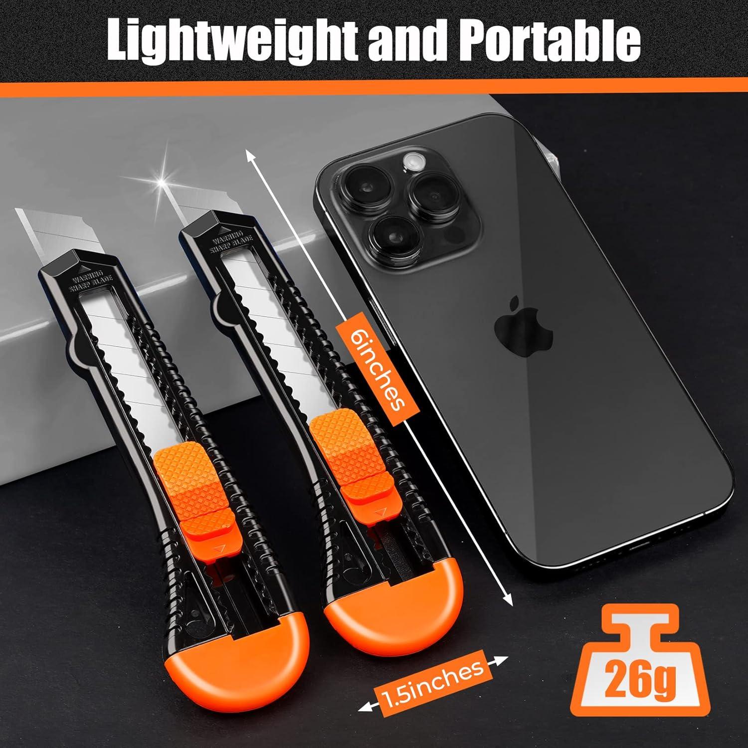 Cuchillos Utility DIYSELF 24 Piezas 18mm Retráctiles Naranja