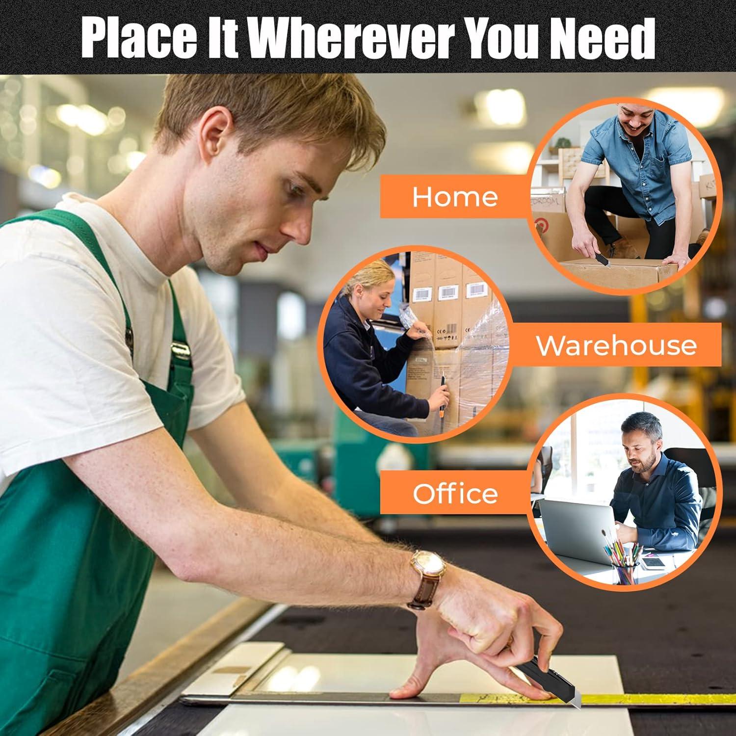 Cuchillos Utility DIYSELF 24 Piezas 18mm Retráctiles Naranja