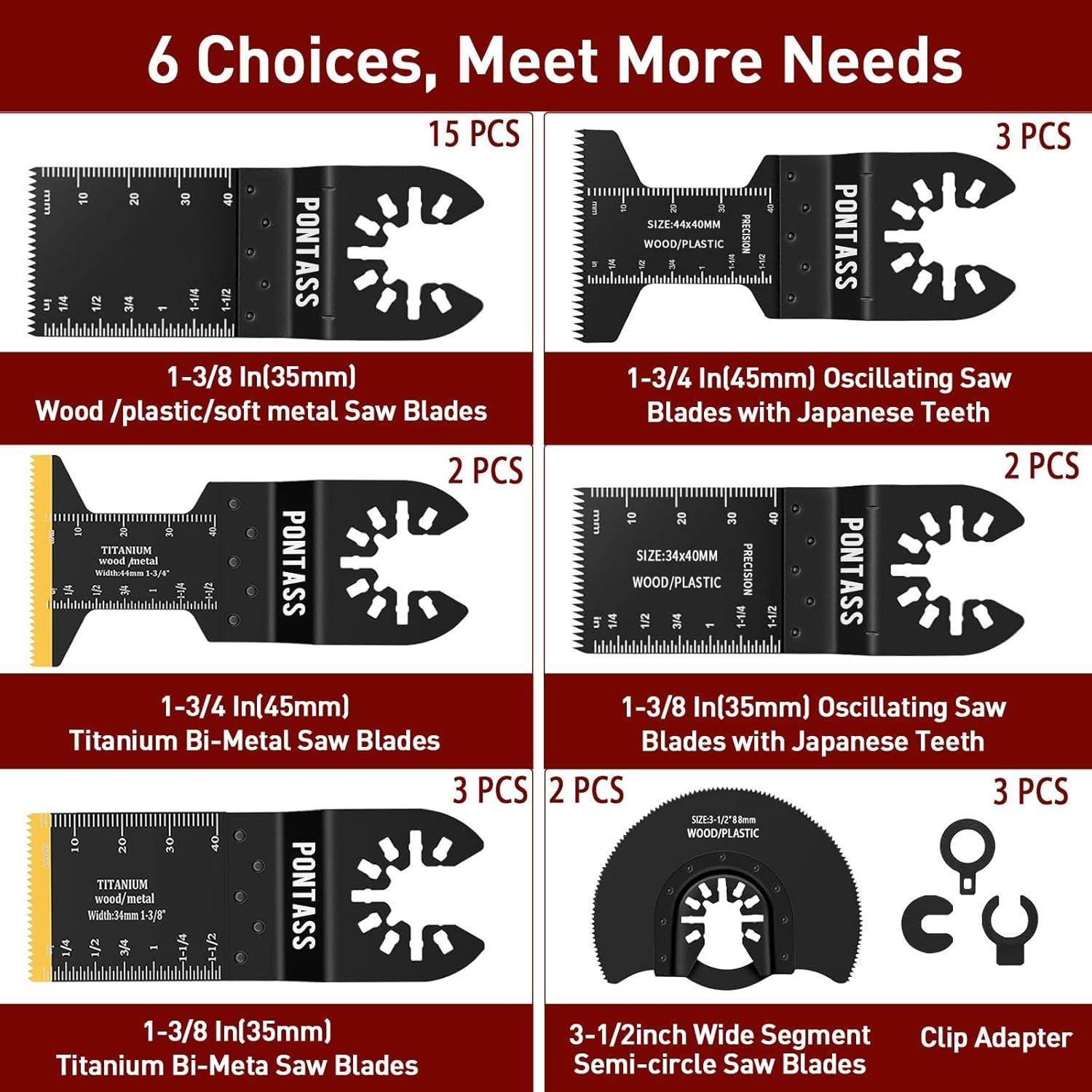 27 Hojas de Sierra Oscilante PONTASS para Metal y Madera