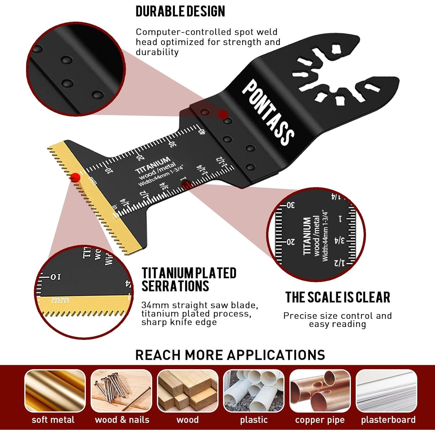 27 Hojas de Sierra Oscilante PONTASS para Metal y Madera