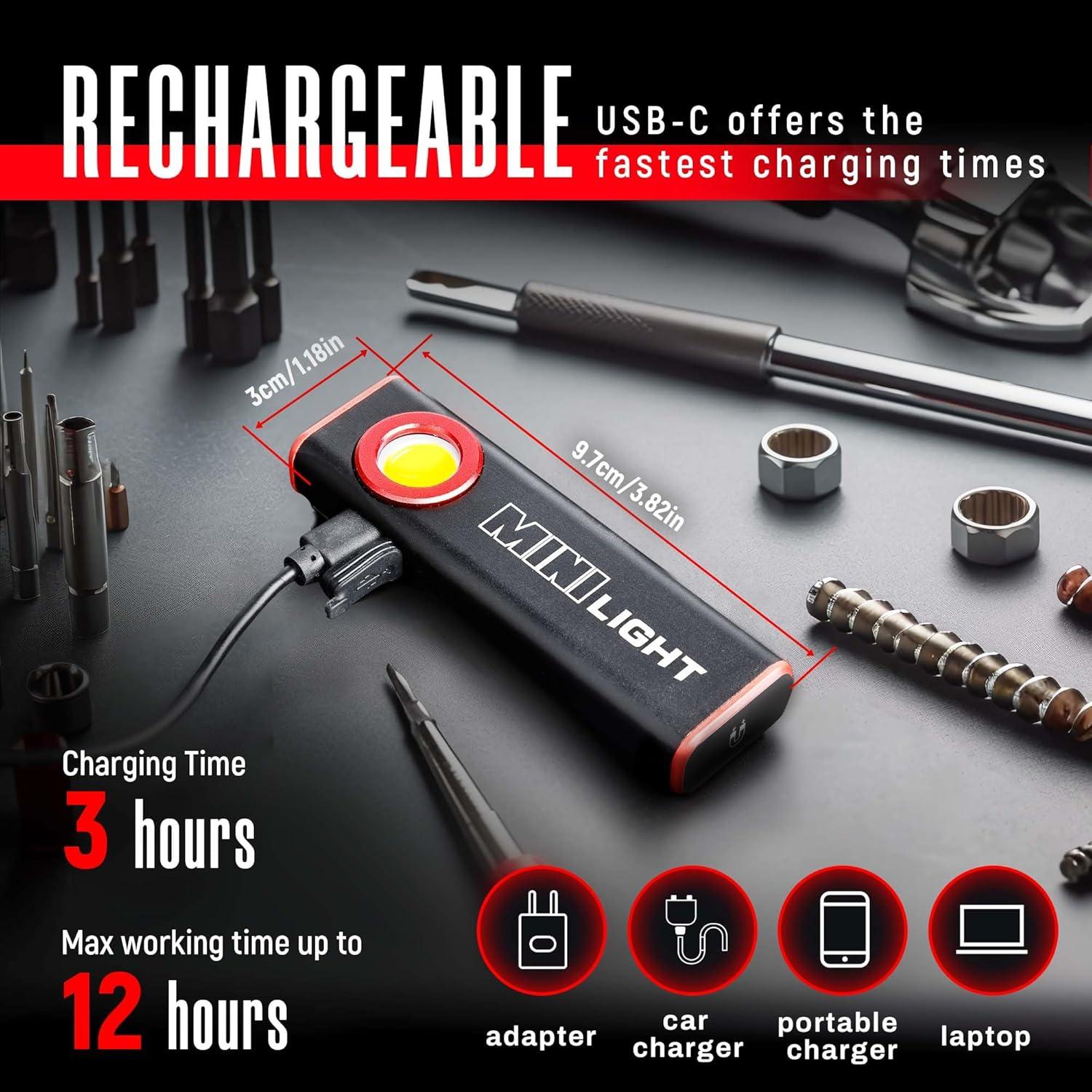 Linterna LED Lexall 1600 Lúmenes EDC Magnética 2 Piezas