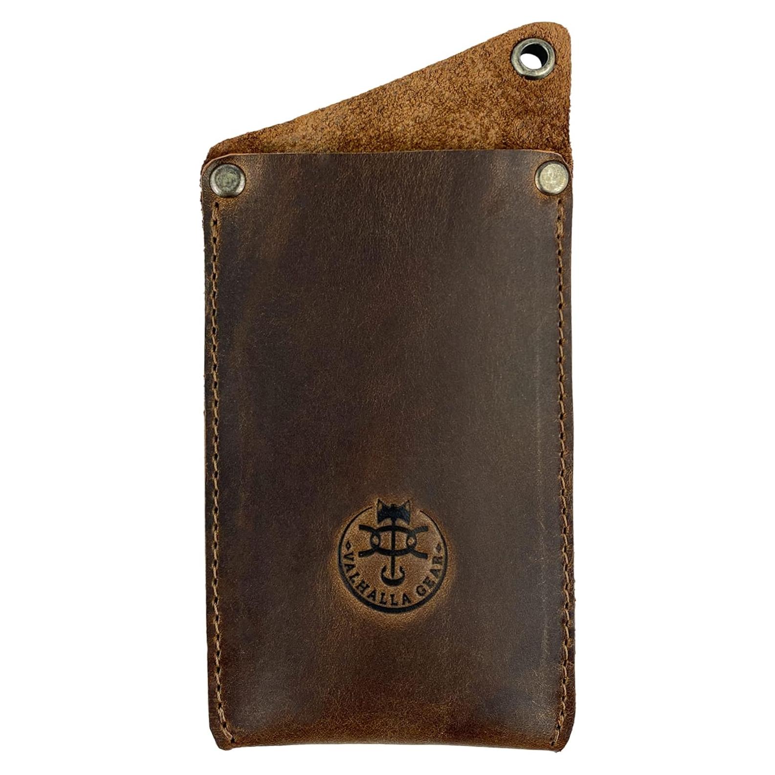 Funda para Cuchillo Valhalla Gear de Cuero Marrón Bourbon