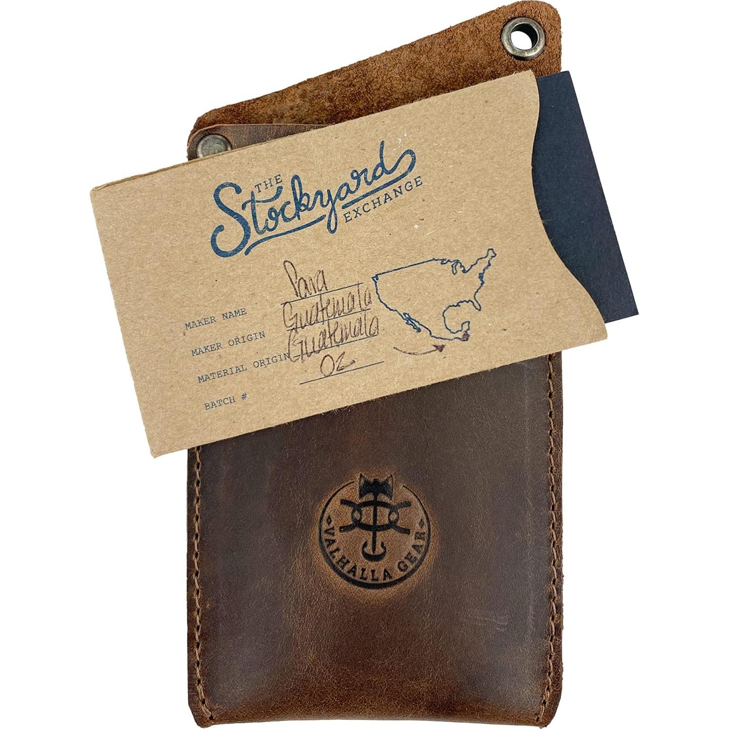 Funda para Cuchillo Valhalla Gear de Cuero Marrón Bourbon