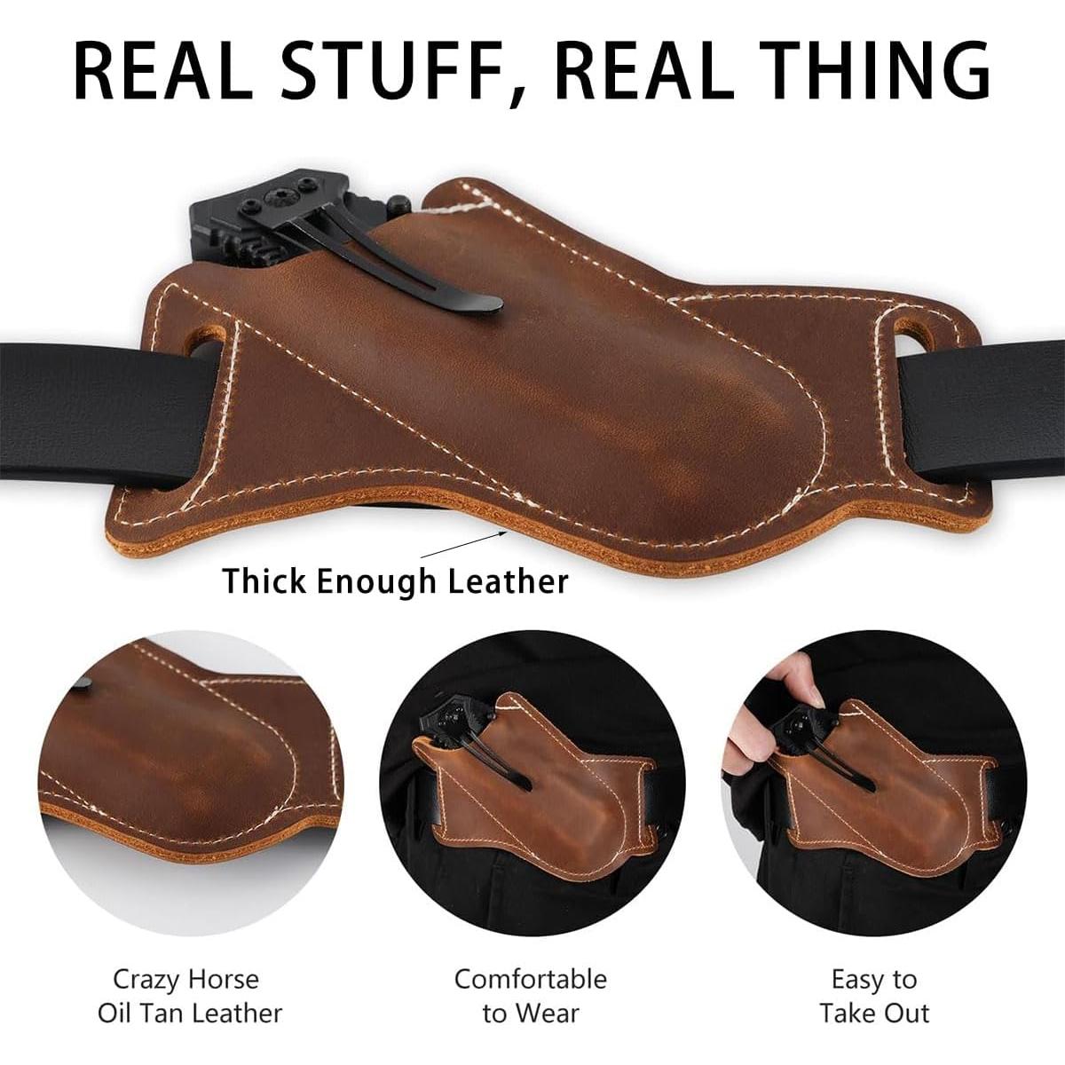 Funda de Cuchillo de Cuero Biobasedon FBM01 12.7 cm Marrón