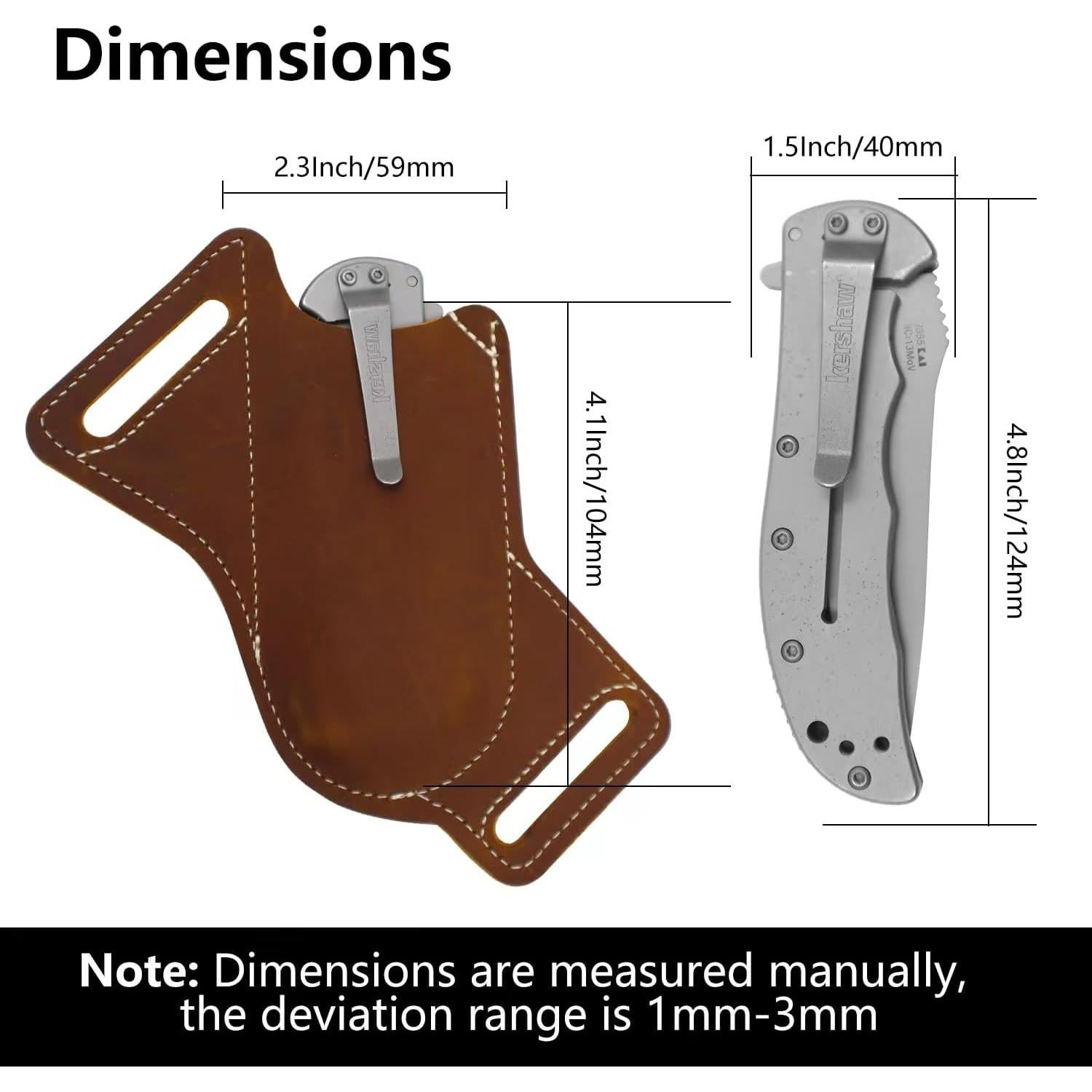 Funda de Cuchillo de Cuero Biobasedon FBM01 12.7 cm Marrón