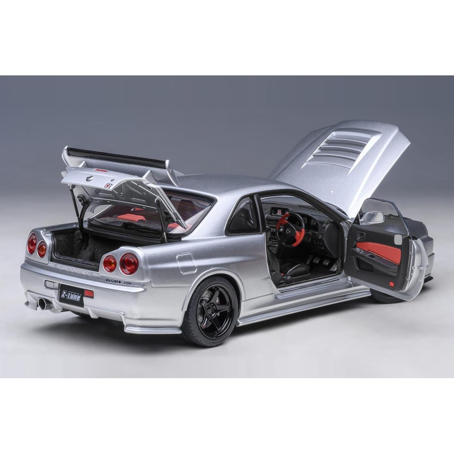 Modelo de Coche R34 GT-R Z-Tune Plata 1/18 Autoart AA77461