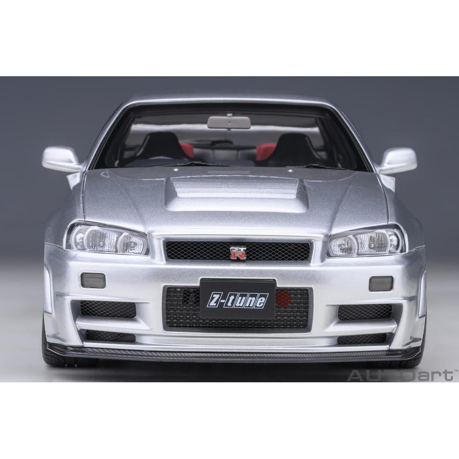 Modelo de Coche R34 GT-R Z-Tune Plata 1/18 Autoart AA77461
