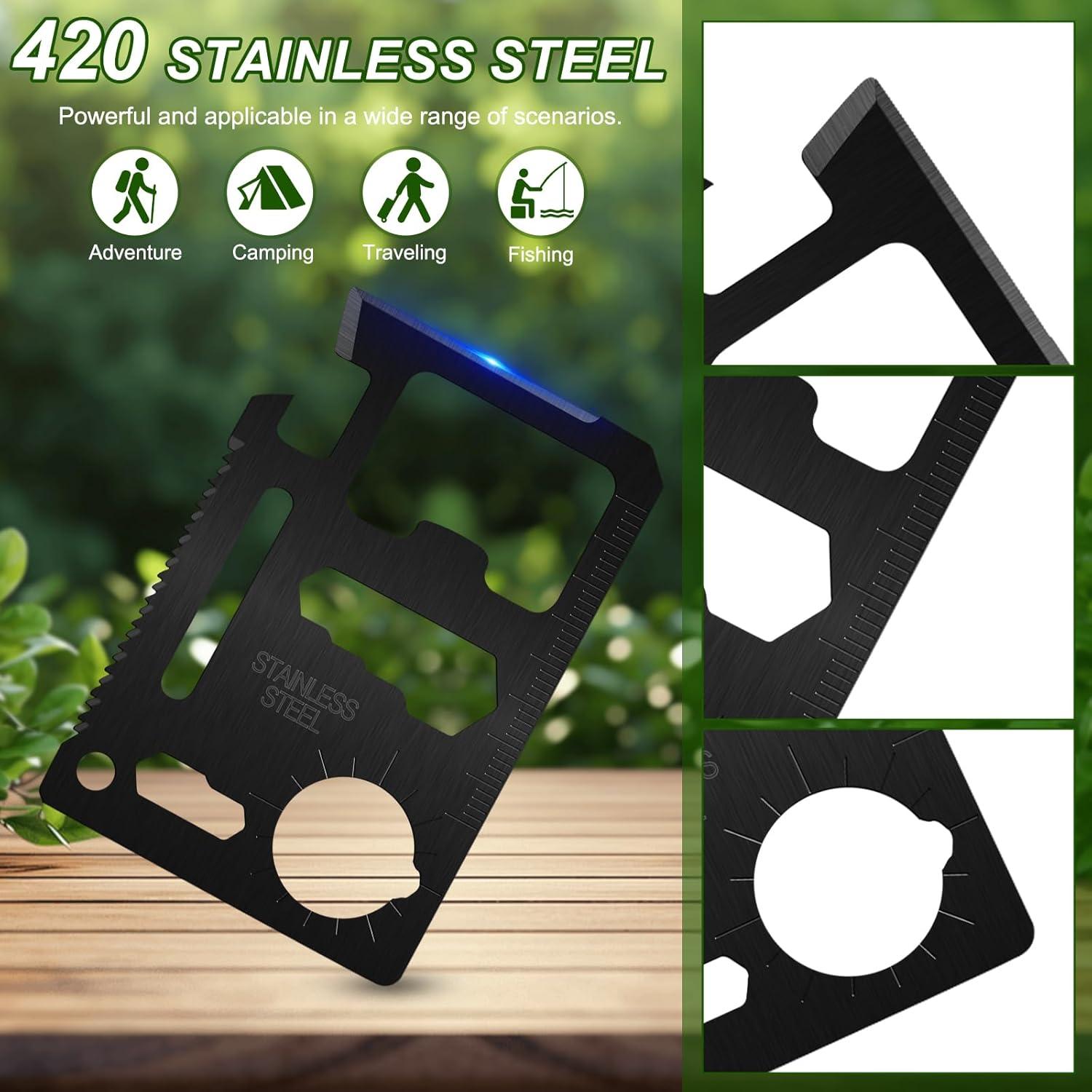 Tarjeta Multiherramienta Kryfal 11 en 1 Supervivencia Negro