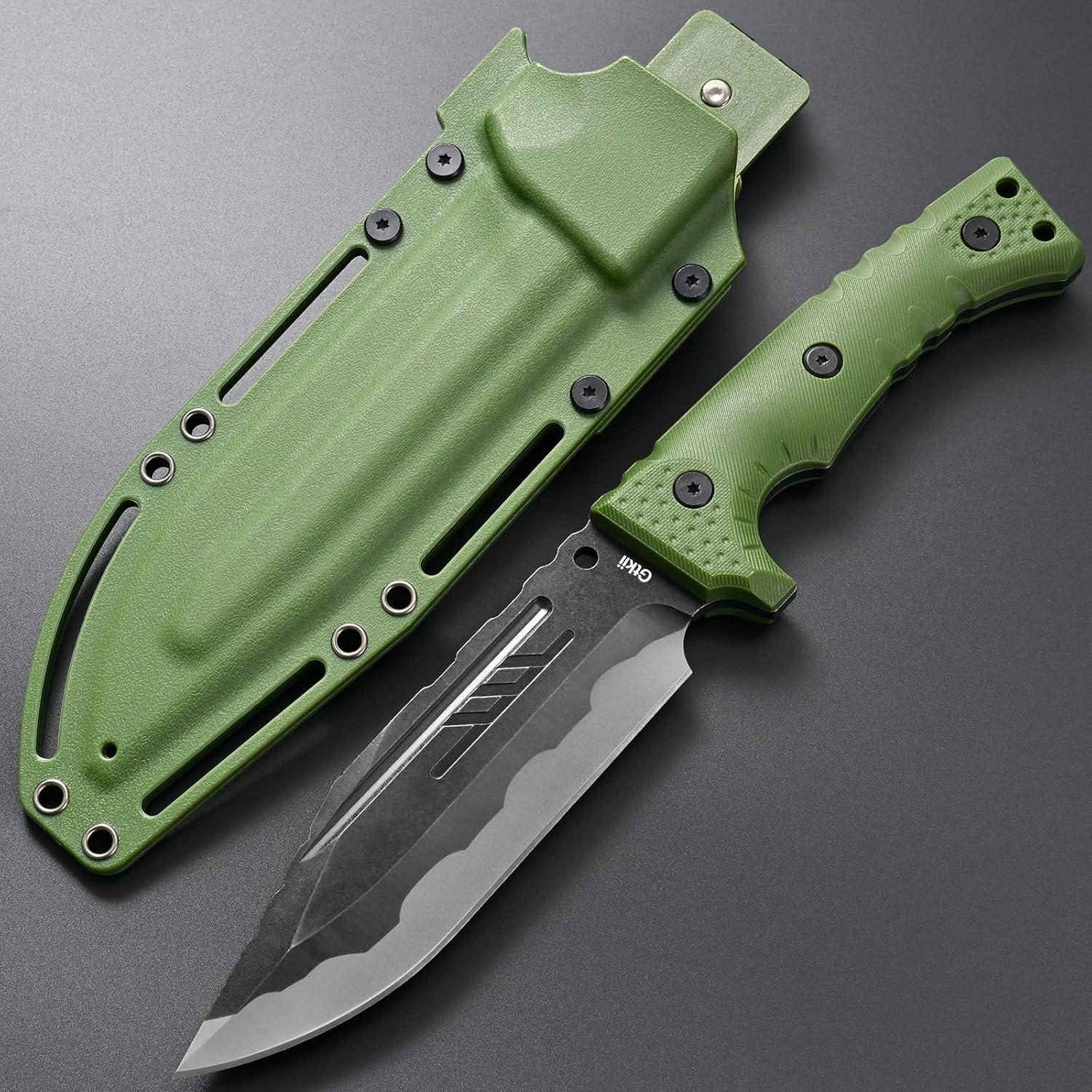 Cuchillo Fijo GTK8 Gtkii de Acero DC53 con Mango Ergonómico Verde