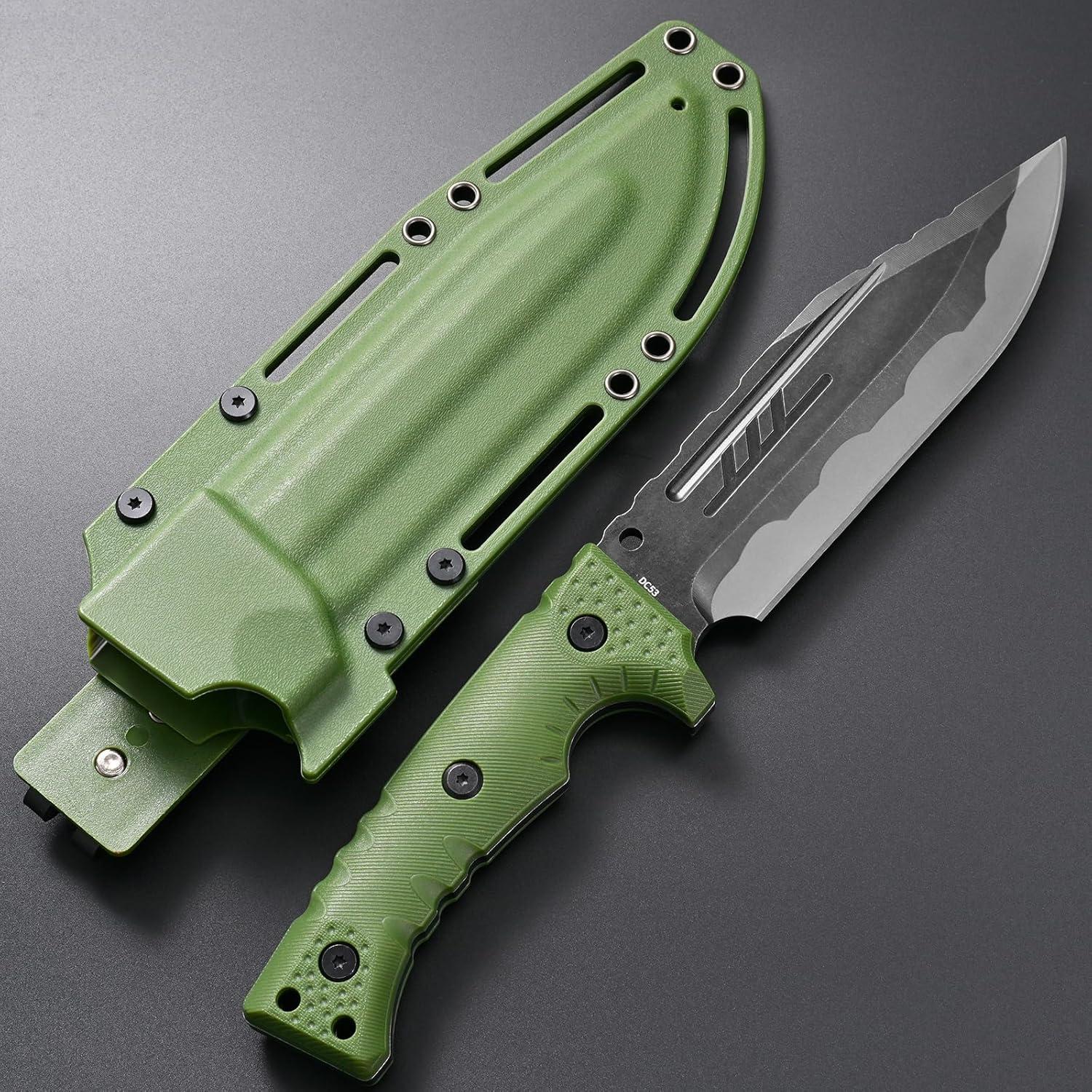 Cuchillo Fijo GTK8 Gtkii de Acero DC53 con Mango Ergonómico Verde