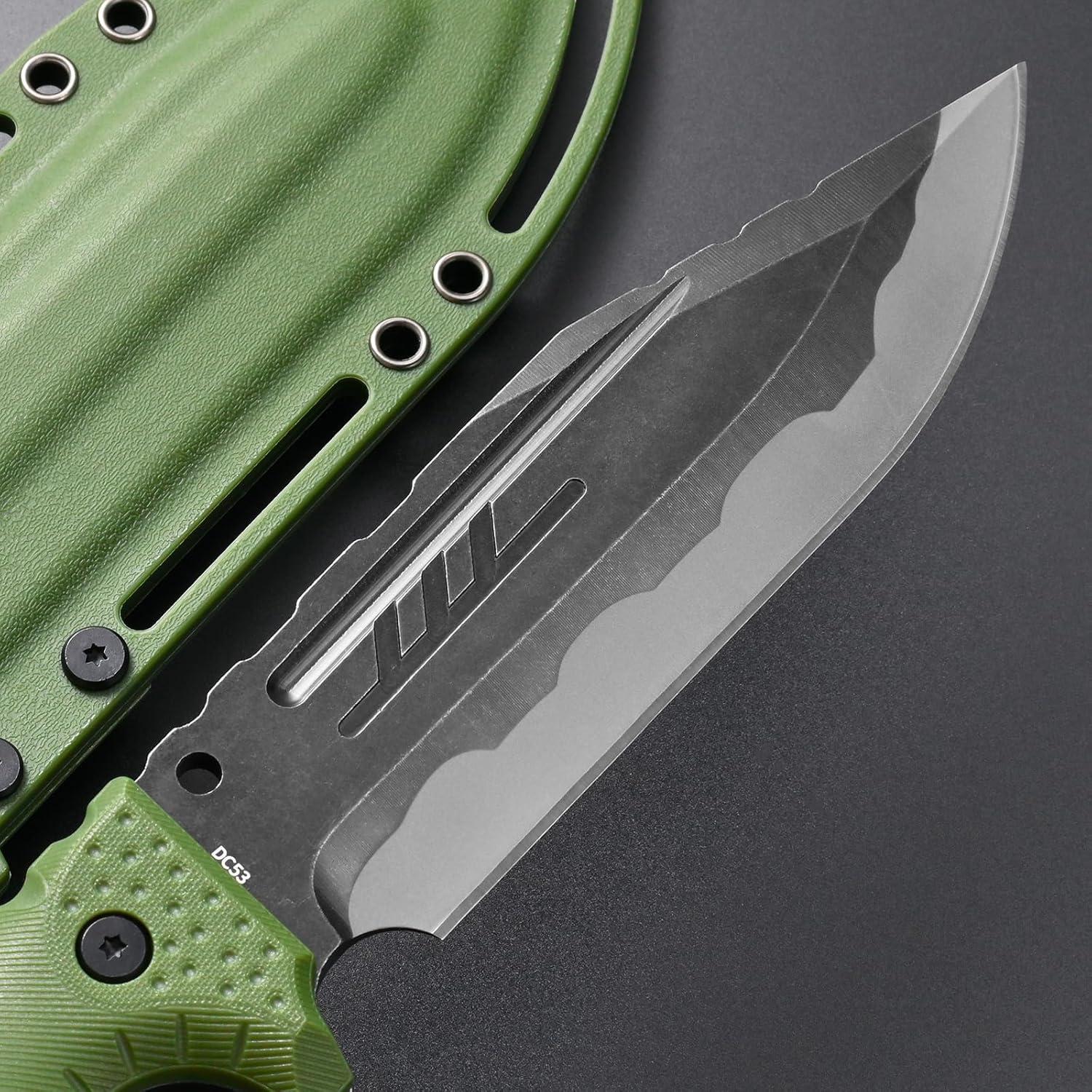 Cuchillo Fijo GTK8 Gtkii de Acero DC53 con Mango Ergonómico Verde