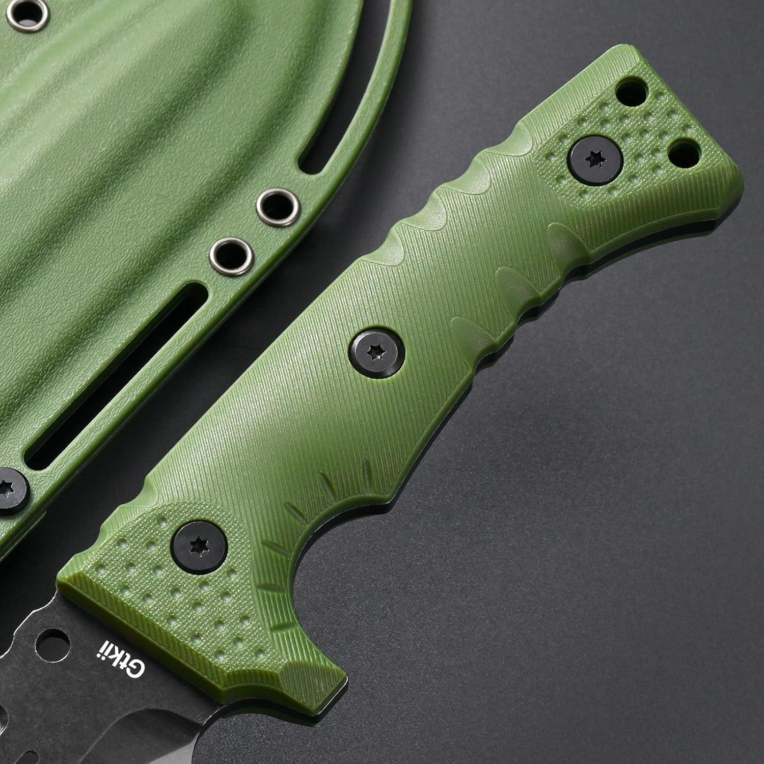Cuchillo Fijo GTK8 Gtkii de Acero DC53 con Mango Ergonómico Verde