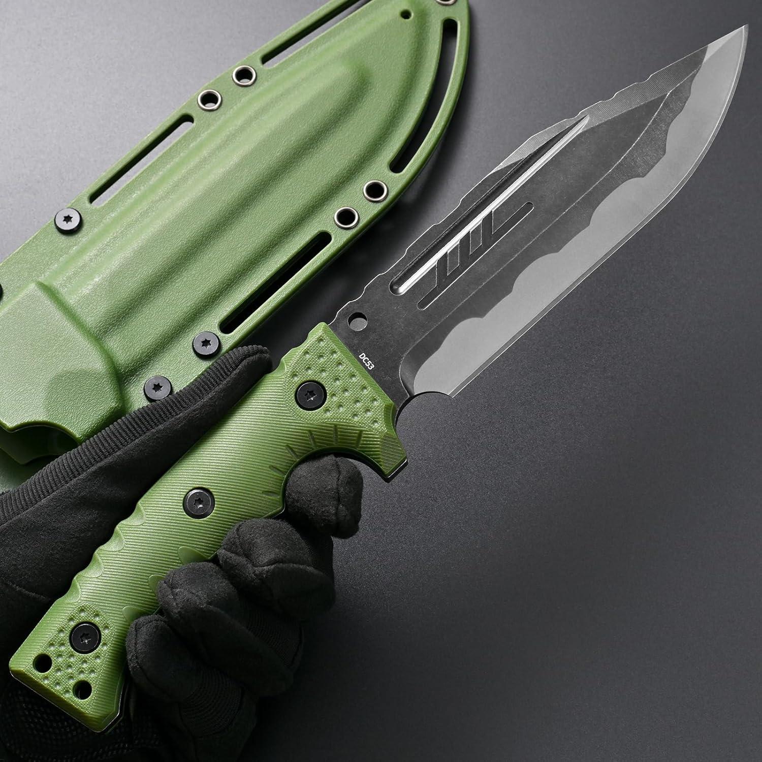 Cuchillo Fijo GTK8 Gtkii de Acero DC53 con Mango Ergonómico Verde