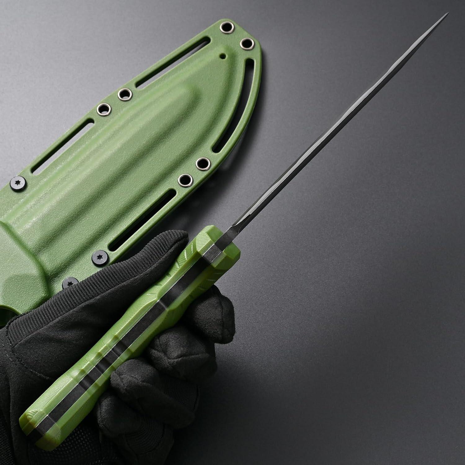 Cuchillo Fijo GTK8 Gtkii de Acero DC53 con Mango Ergonómico Verde