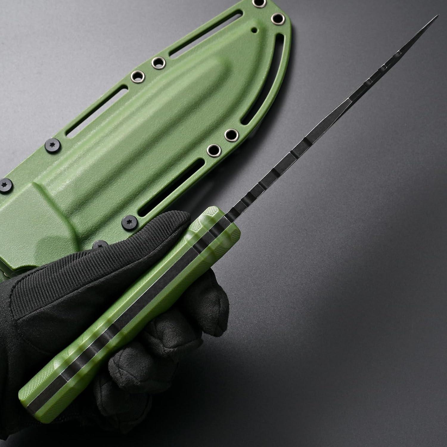 Cuchillo Fijo GTK8 Gtkii de Acero DC53 con Mango Ergonómico Verde