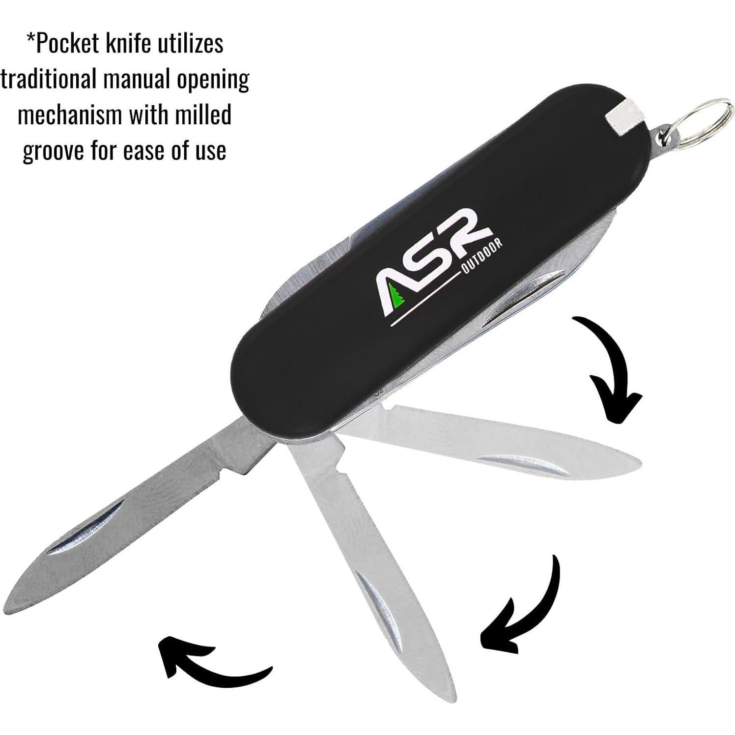 Cuchillo de bolsillo EDC mini ASR Outdoor 5 en 1 Negro