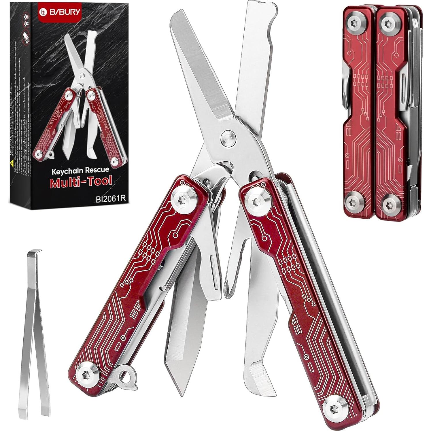 Tijeras Multiherramienta BIBURY 9 en 1 Plegable Acero Inoxidable
