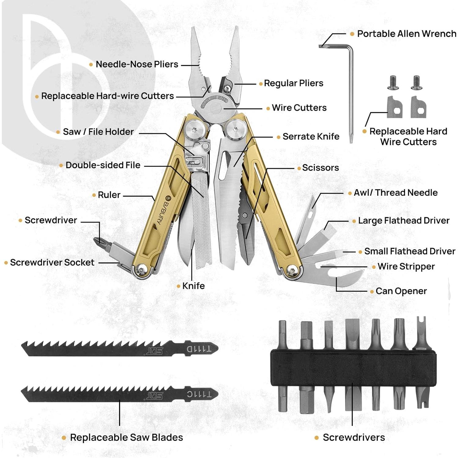 Multiherramienta BIBURY Pro BI2045 31 en 1 con Funda