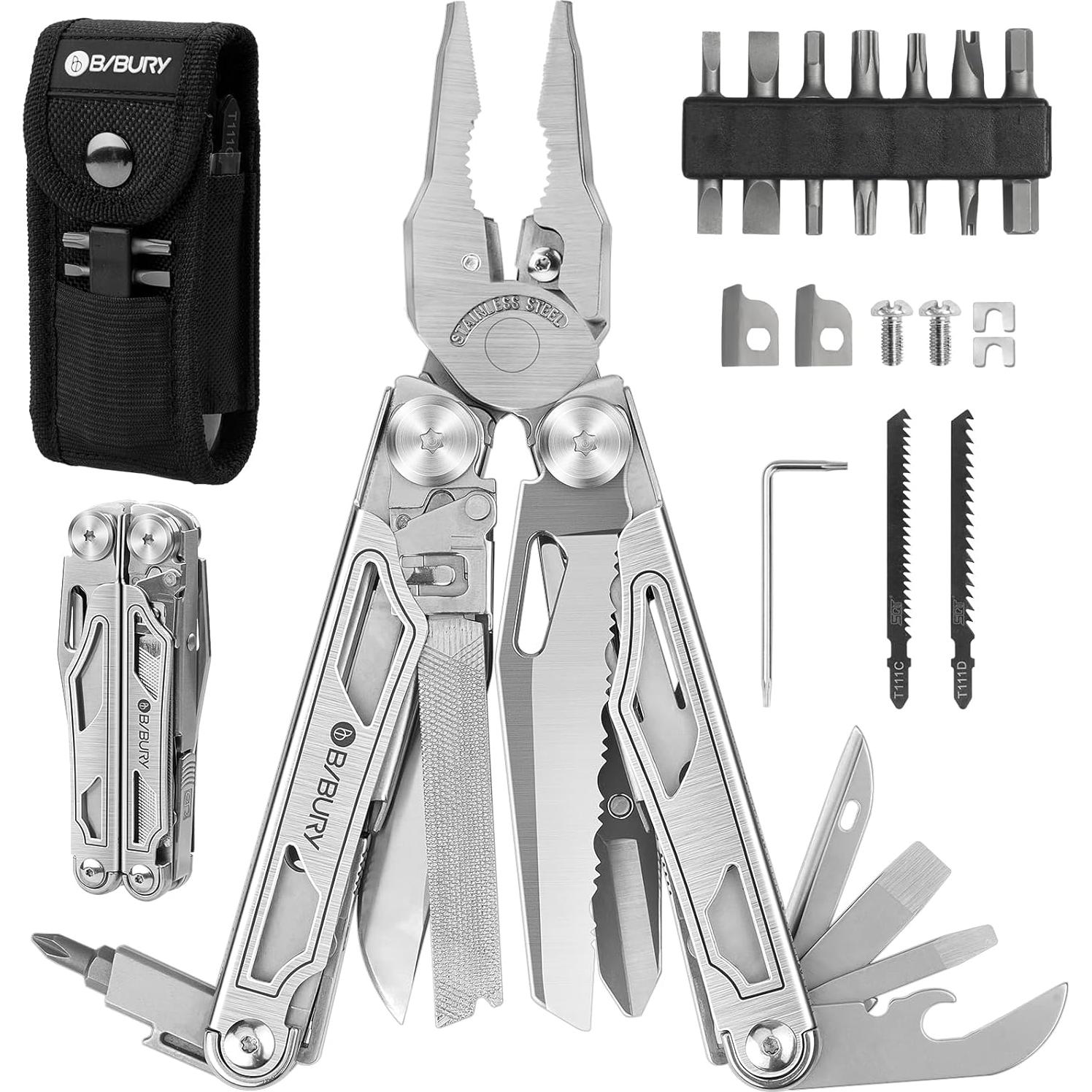 Multiherramienta Plegable BIBURY Pro BI2045 31 en 1 Negra