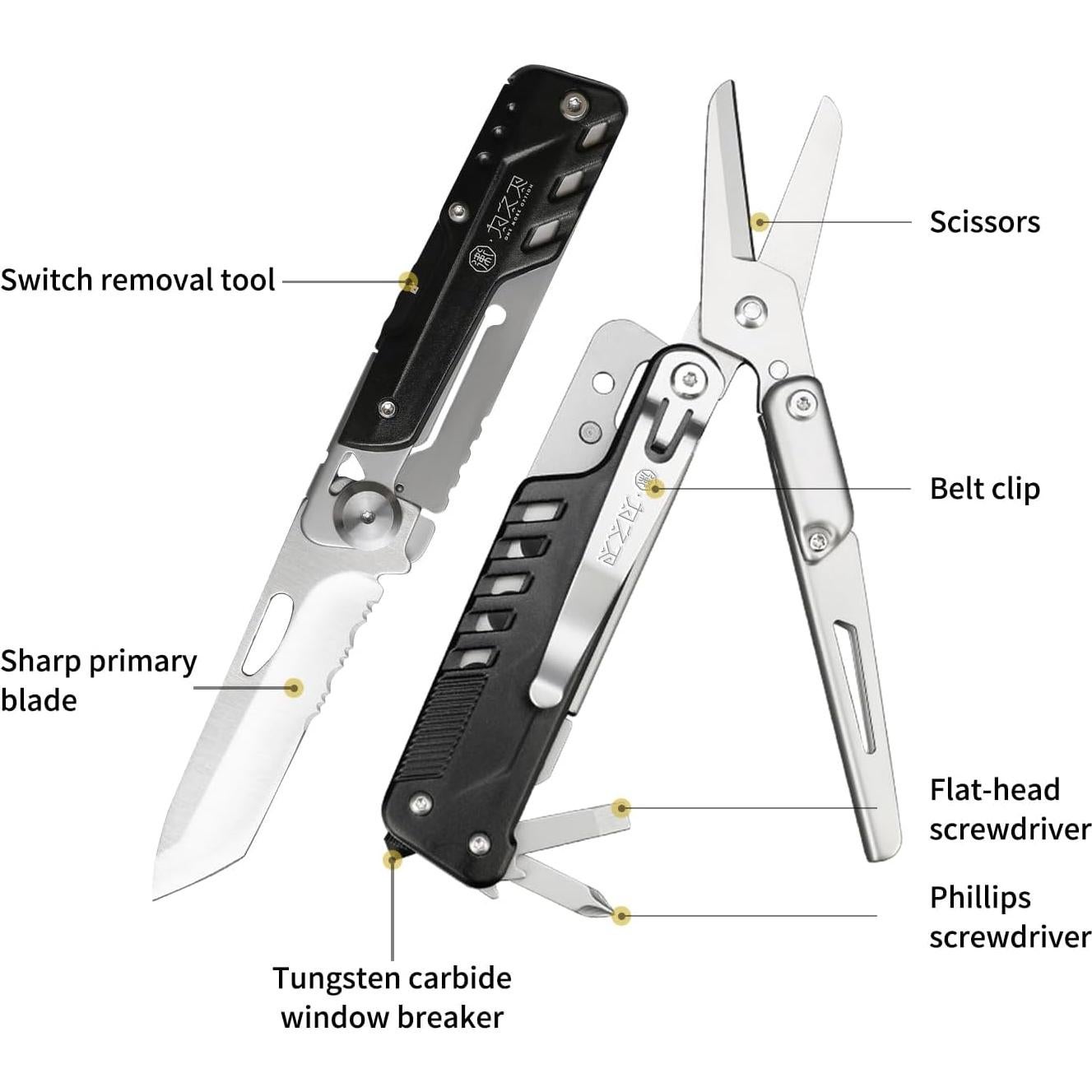 Multiherramienta 9-en-1 Wetactics con Tijeras y Rompedor de Cristales